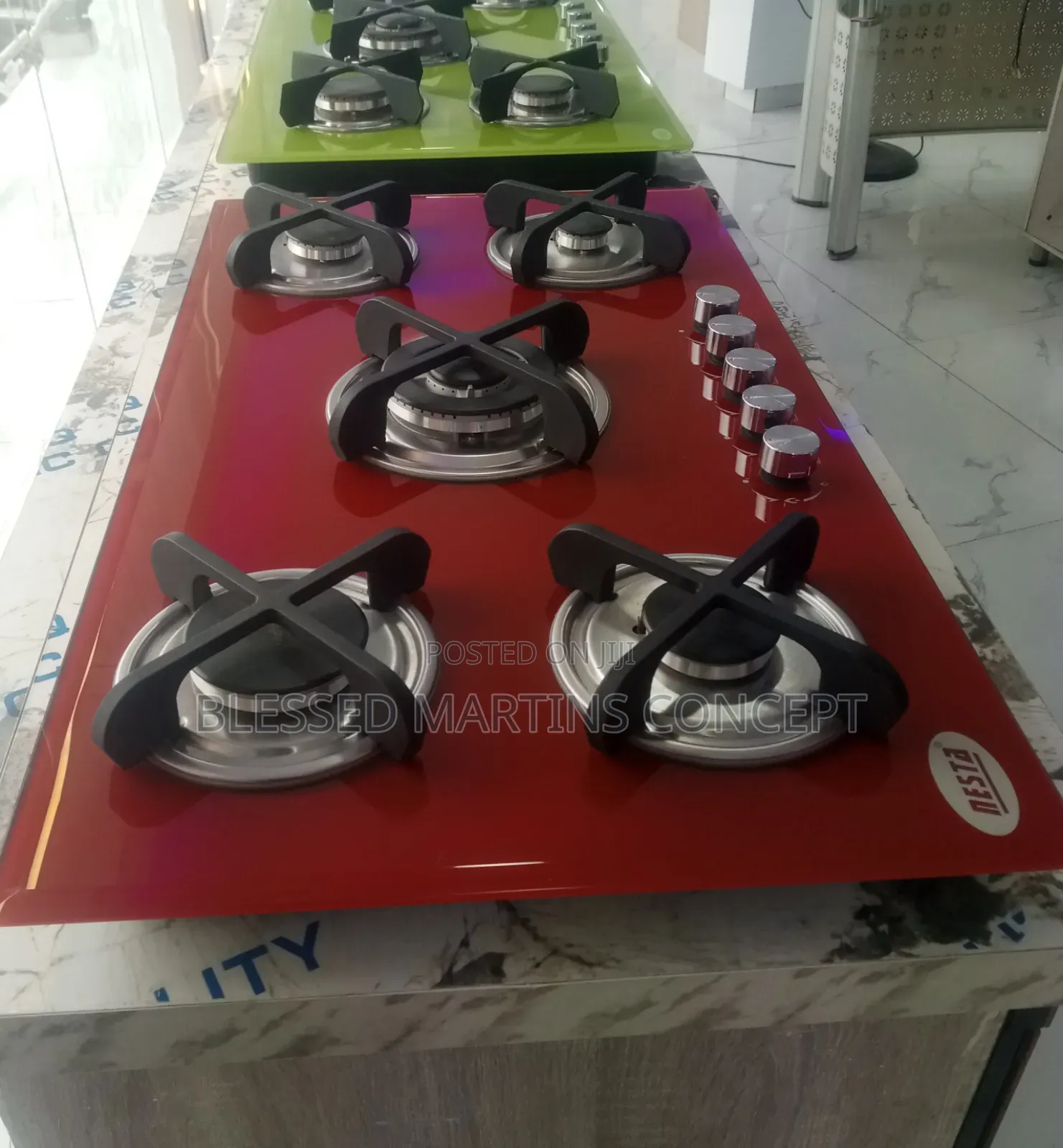Red Colored 90cm 5 Ways Burner