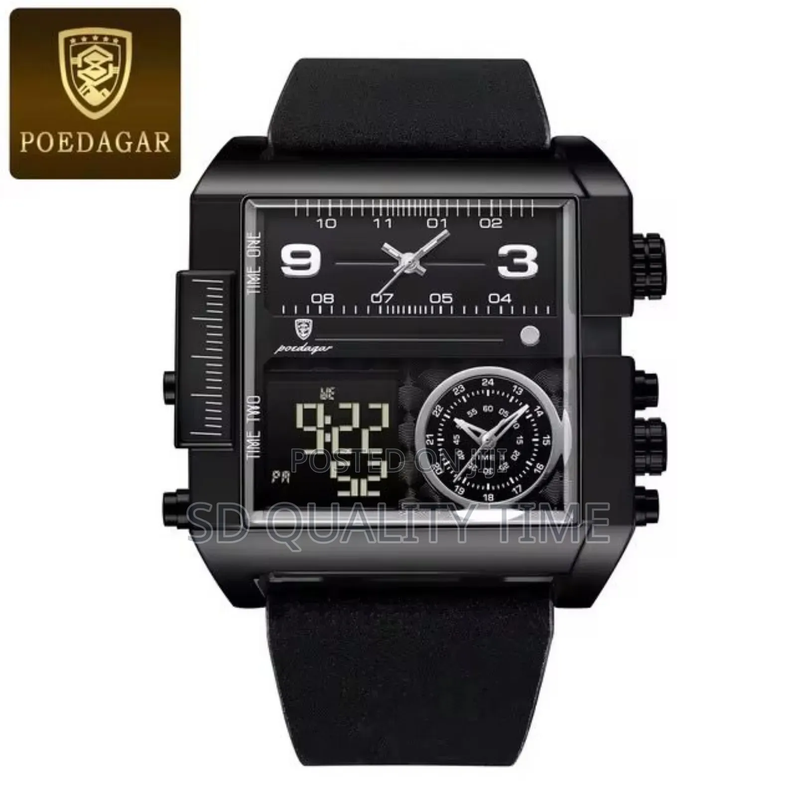 Poedagar Analog Digital Waterproof Wristwatch