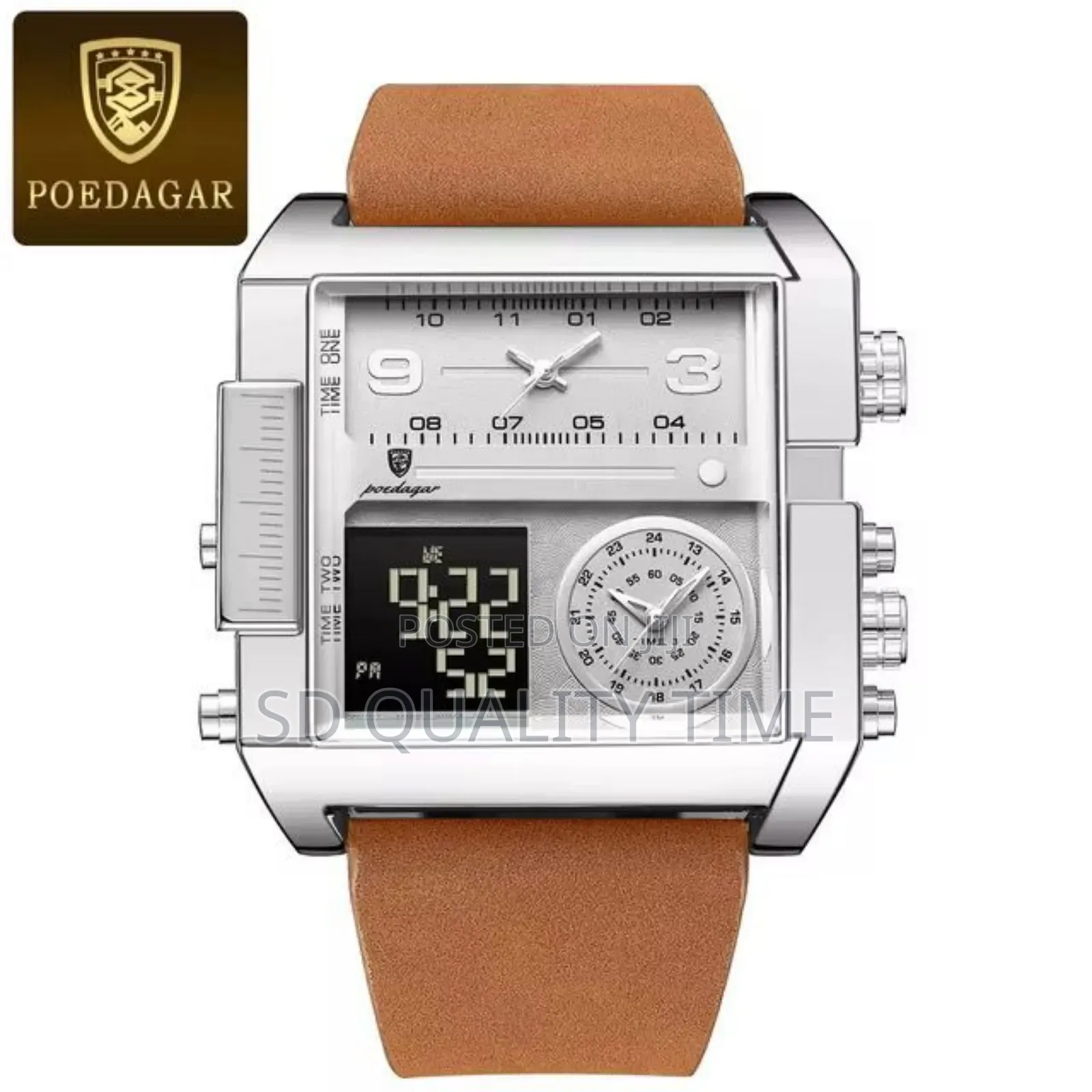 Poedagar Analog Digital Waterproof Wristwatch