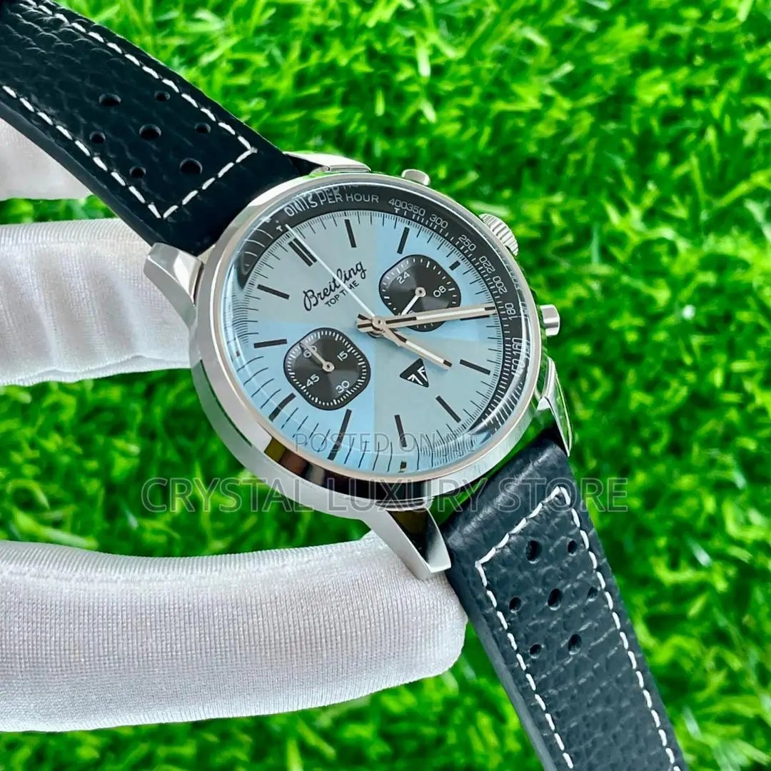 Breitling Quality Luxury Men Genuine Leather Wristwatch