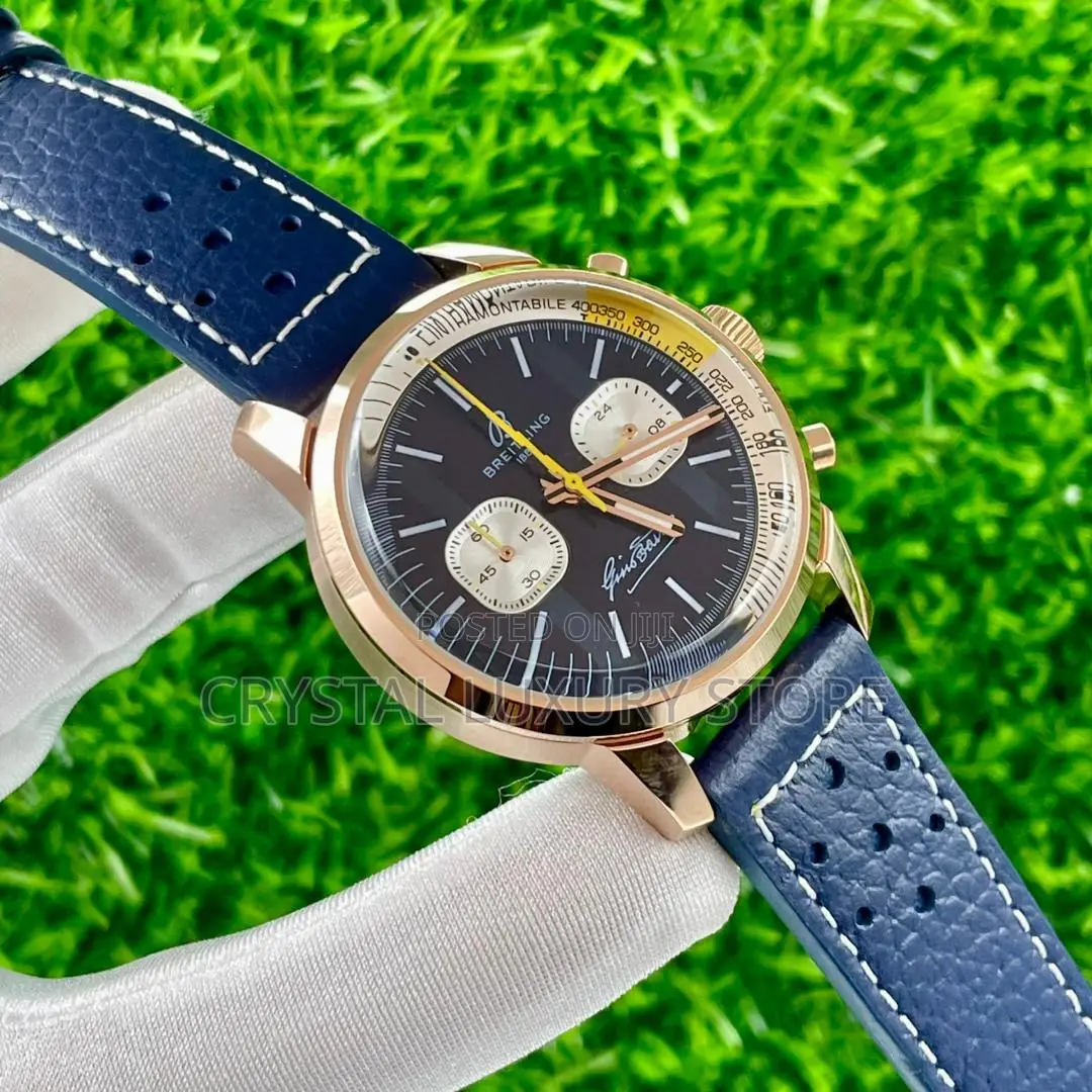 Breitling Quality Luxury Men Genuine Leather Wristwatch