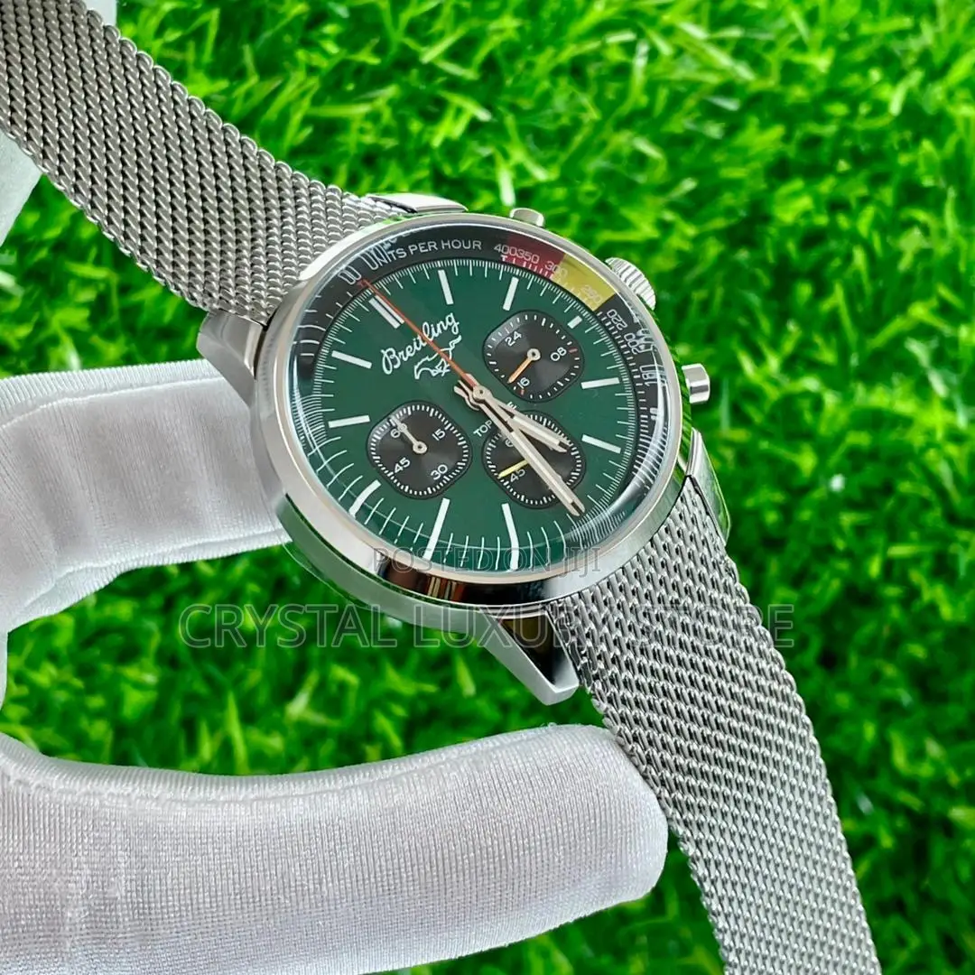 Breitling Quality Luxury Men Net Chain Strap Wristwatch