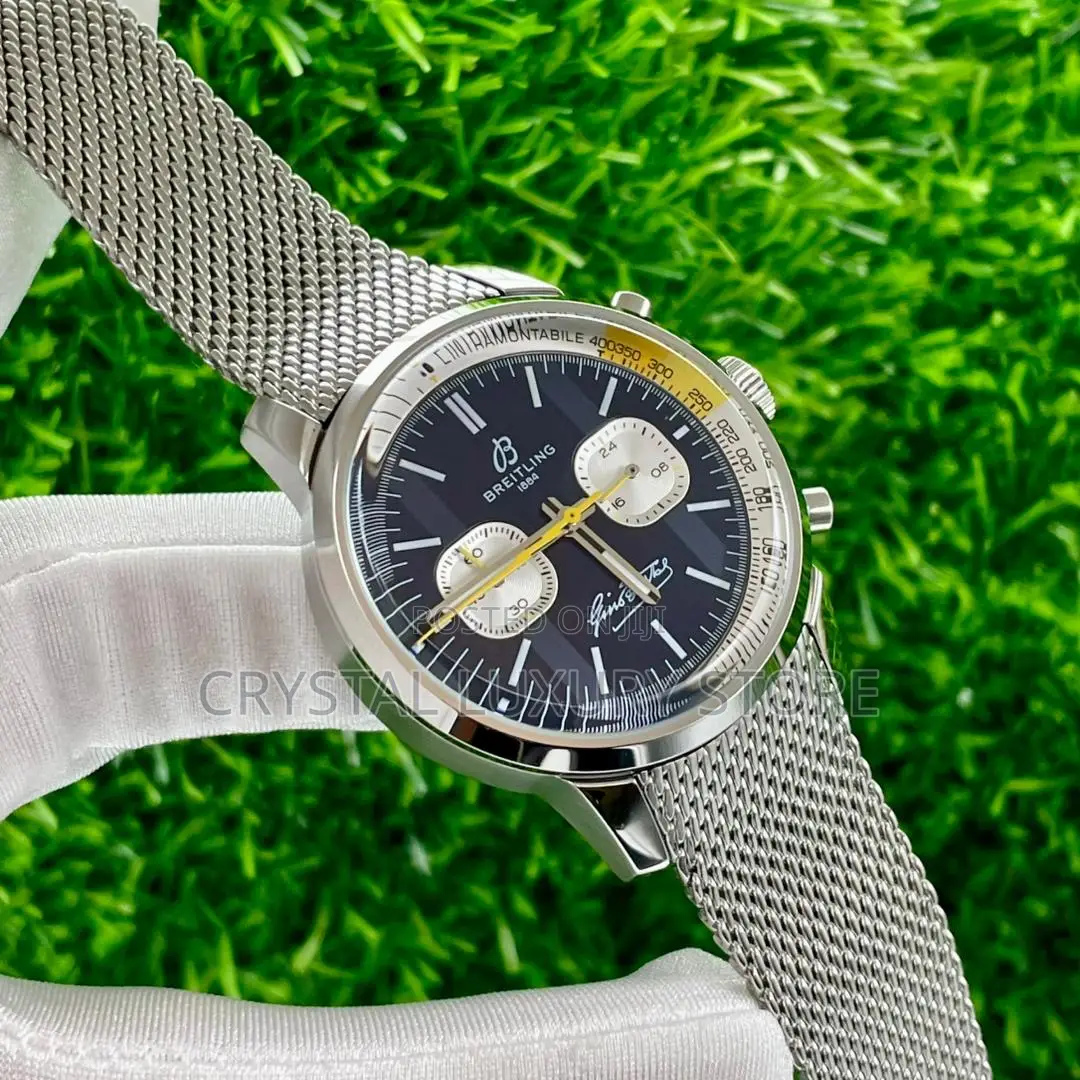 Breitling Quality Luxury Men Net Chain Strap Wristwatch