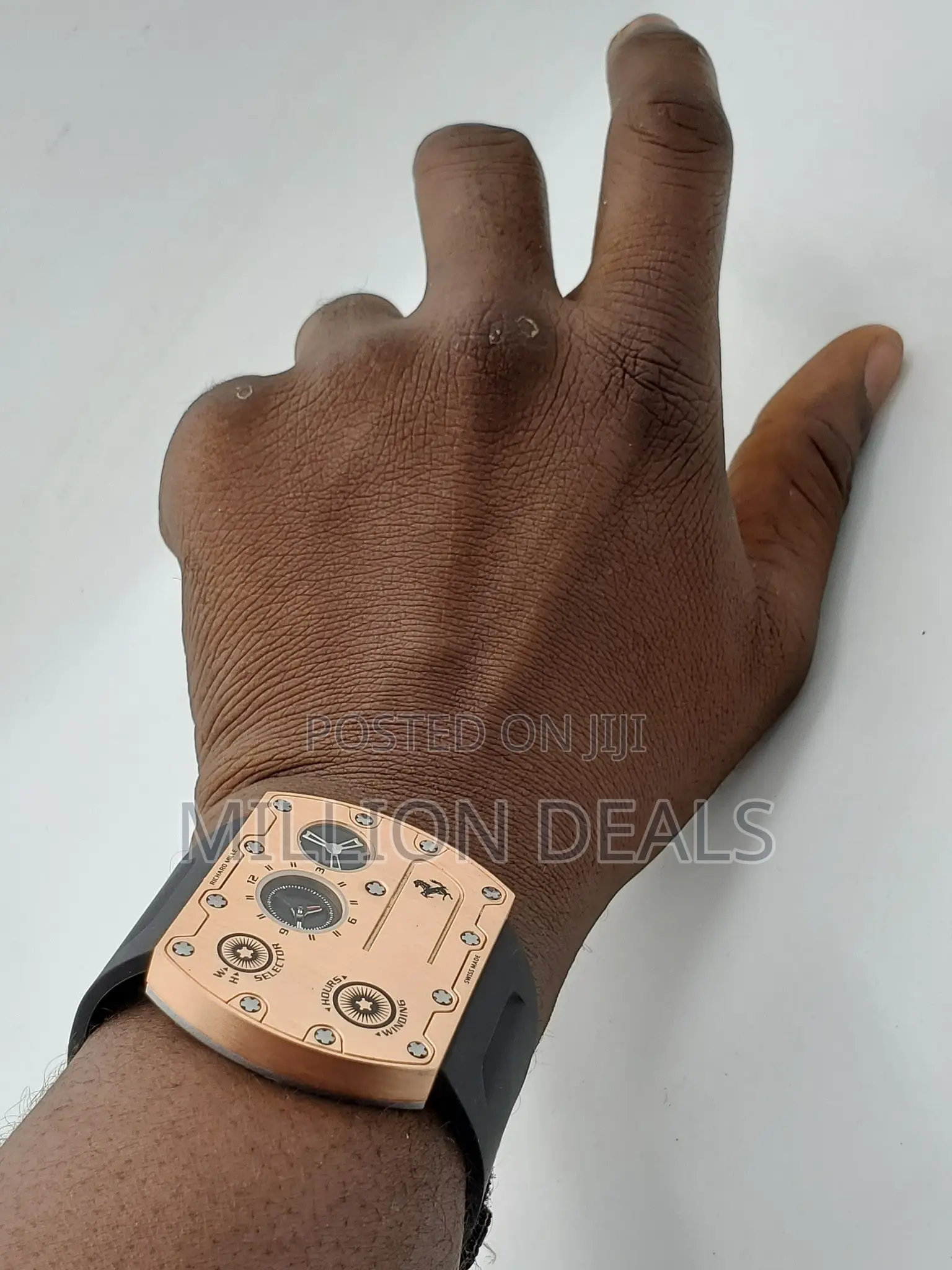Classic Vogue Richard Mille Rubber Leather Strap Men's Wrist Watch