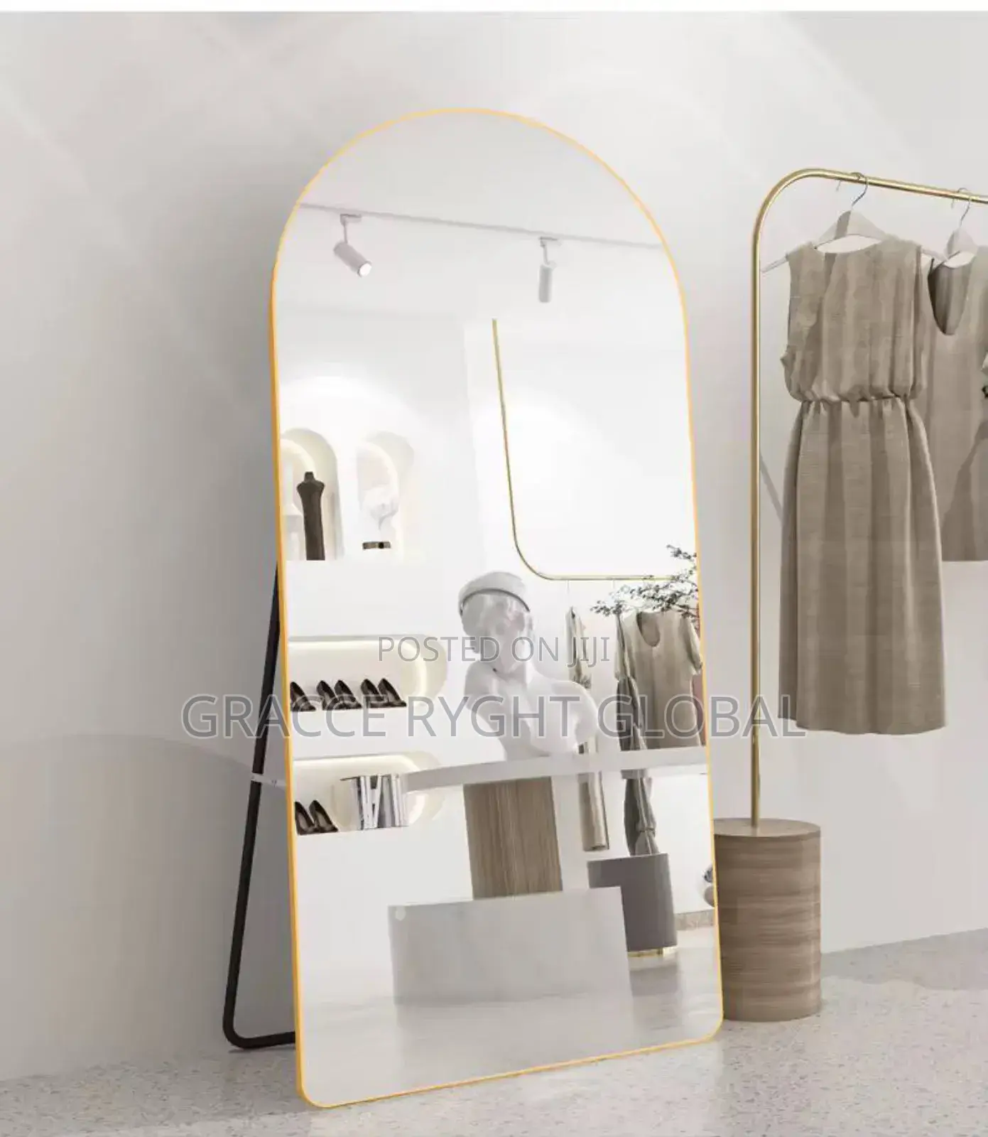 Black Frame Standing Mirror