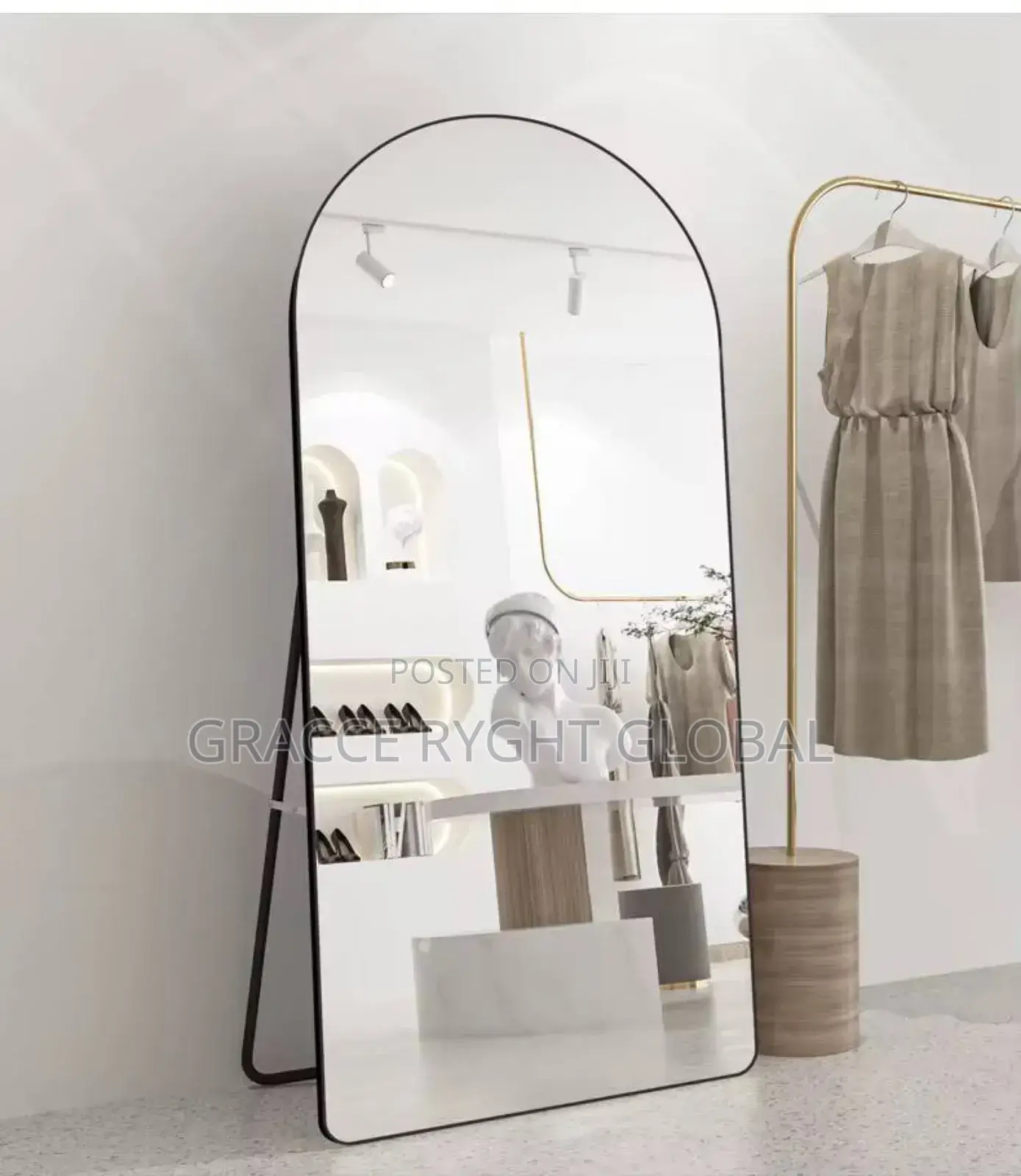 Black Frame Standing Mirror