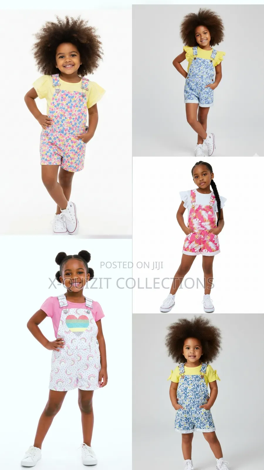 Tropical Floral Print Overalls and Top Set (18m-5yrs)
