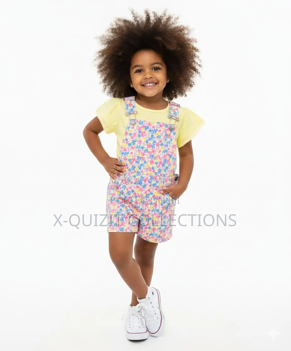 Tropical Floral Print Overalls and Top Set (18m-5yrs)