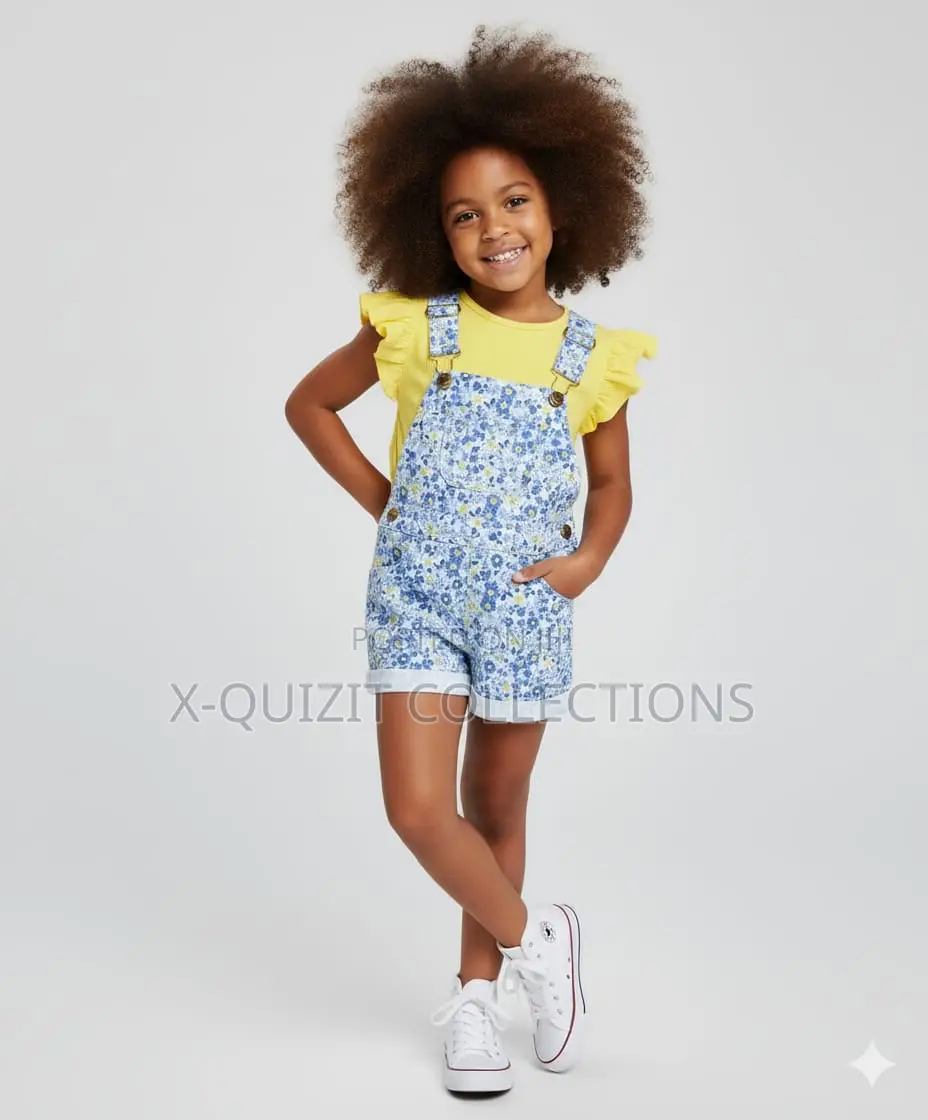 Tropical Floral Print Overalls and Top Set (18m-5yrs)