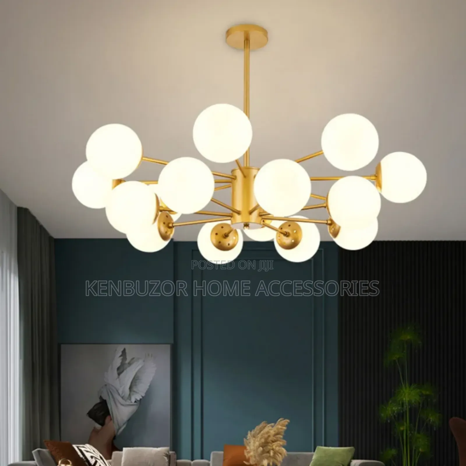 12 Glass Modern Day Multiple-Glass Chandelier