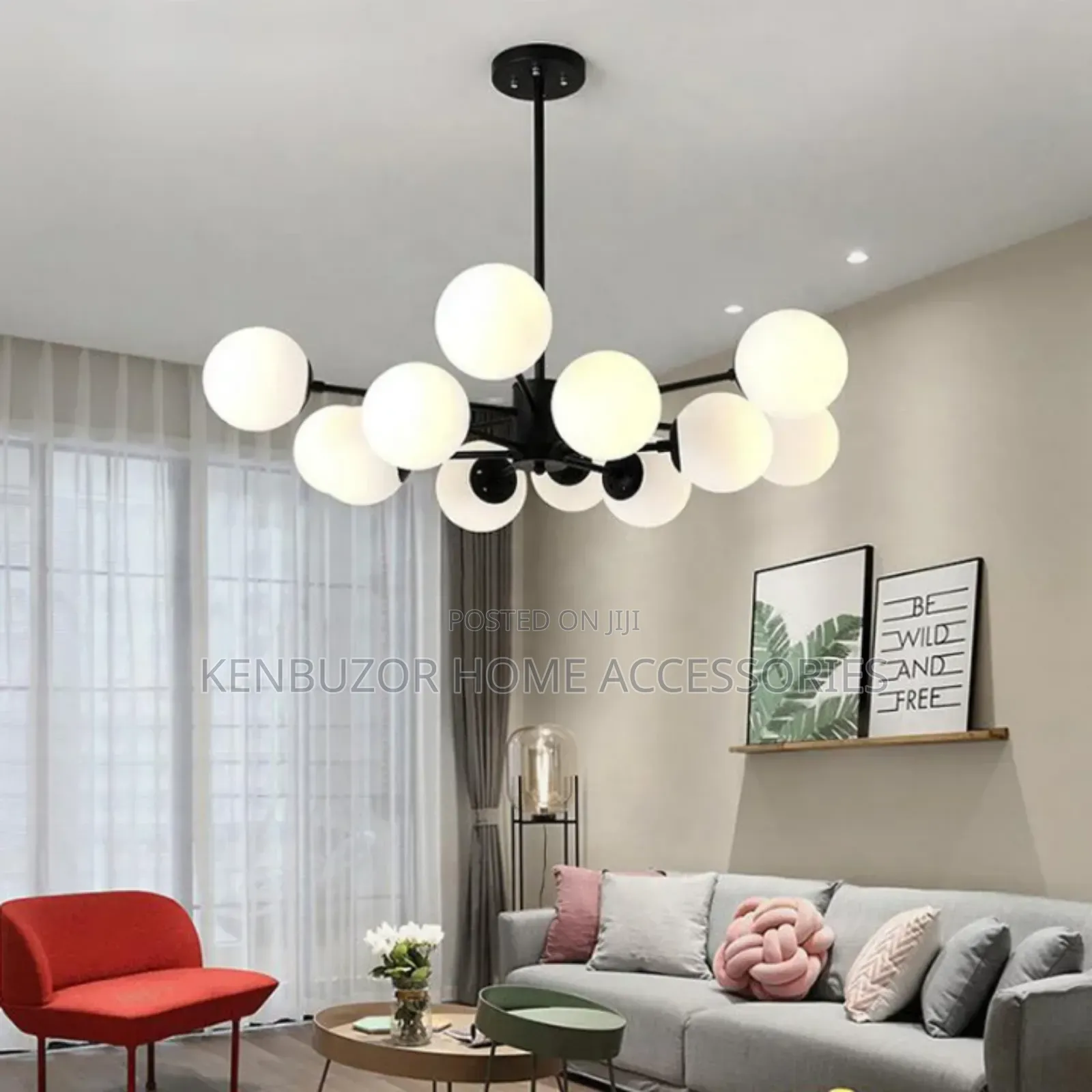 12 Glass Modern Day Multiple-Glass Chandelier