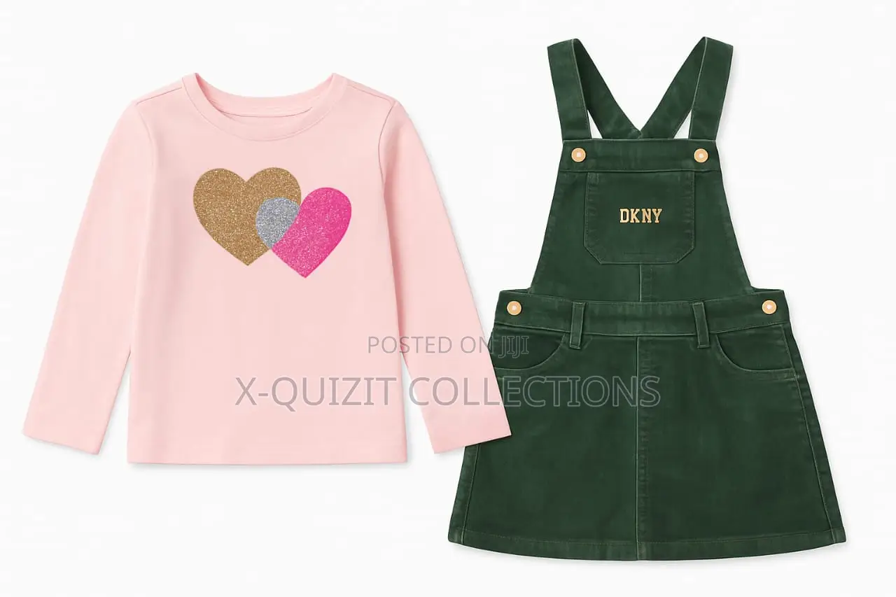 Dkny Girl Overall Dress 2 Piece Set (3y-6y)