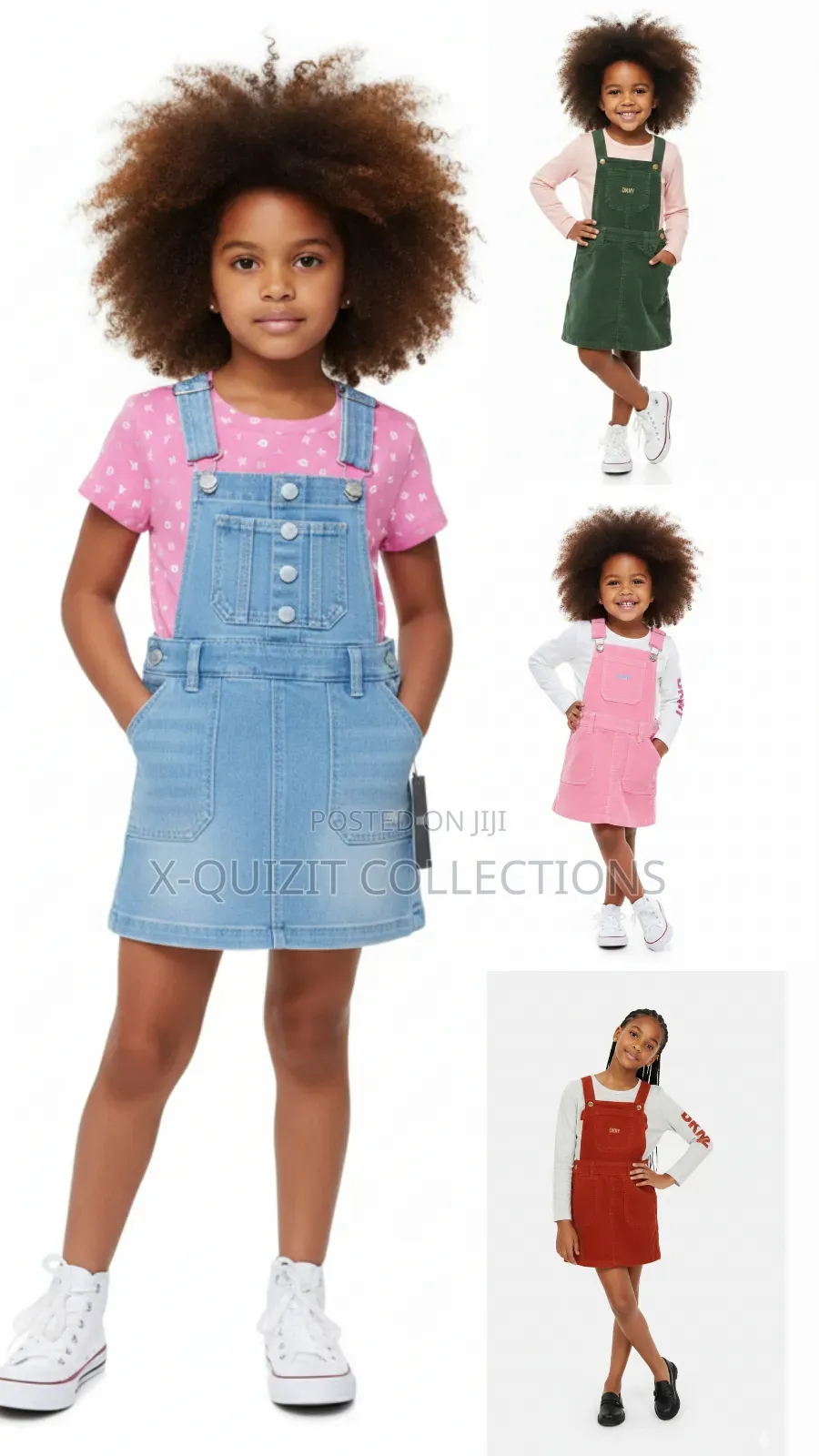 Dkny Girl Overall Dress 2 Piece Set (3y-6y)