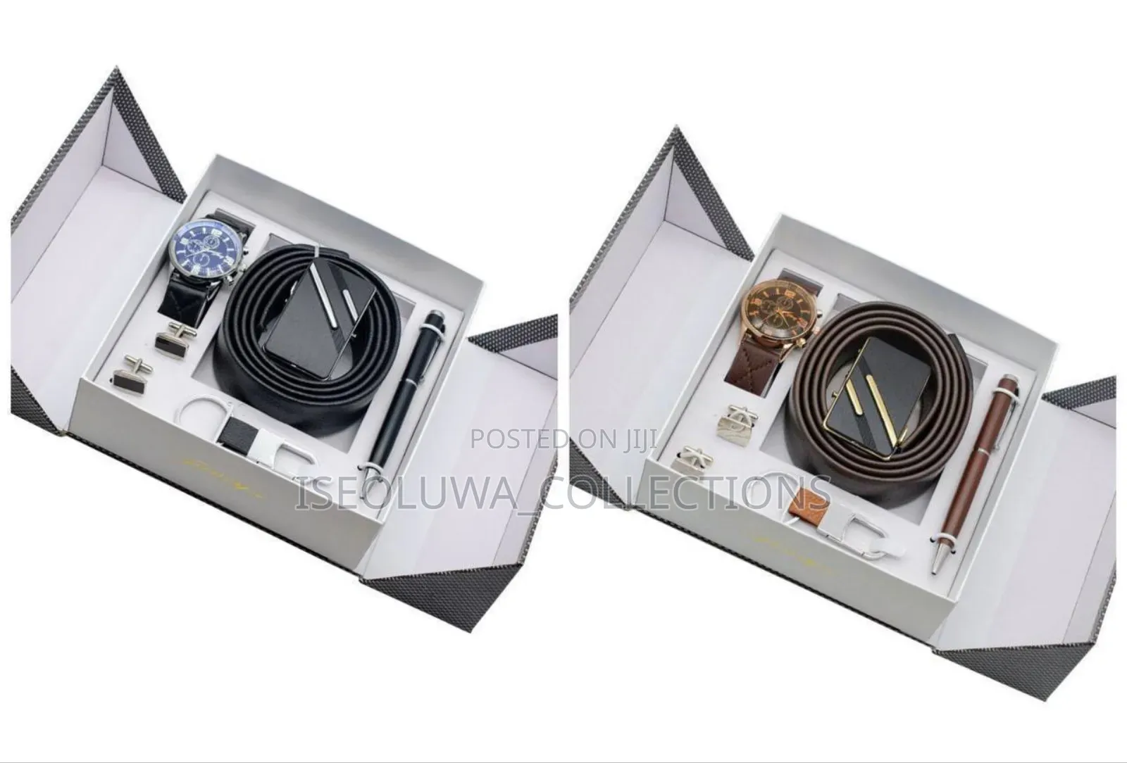 Men’S Gift Set – Watch, Belt, Lighter, Pen, Keychain, and Cufflinks