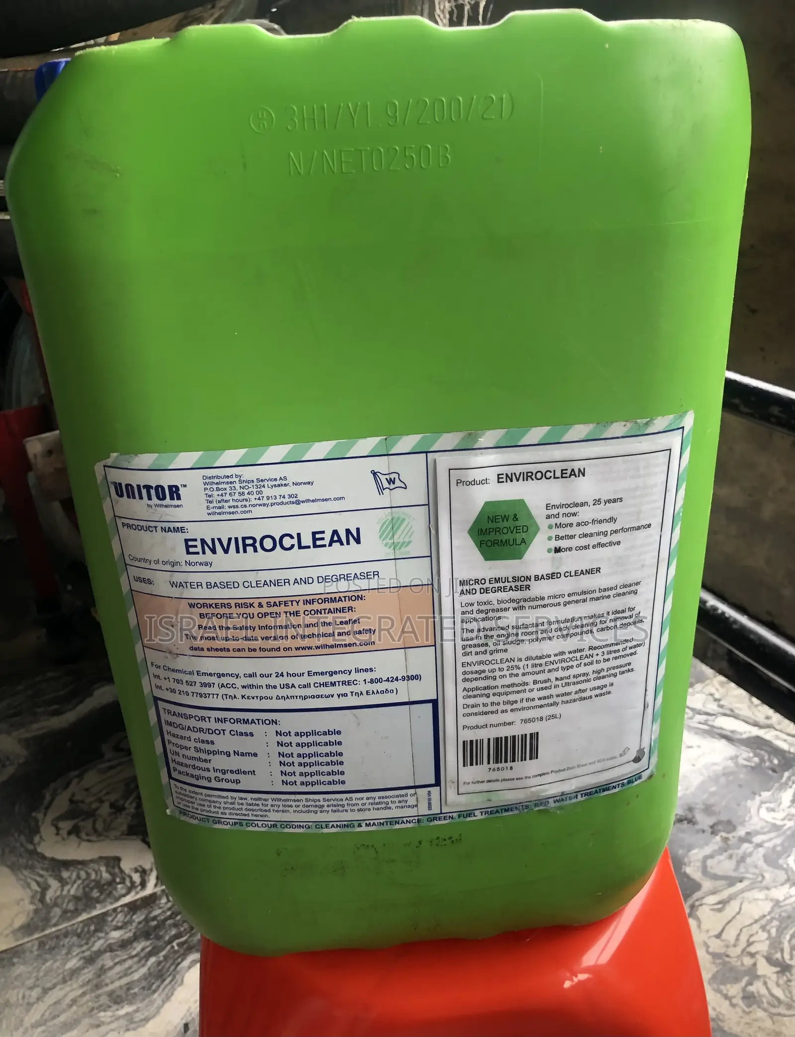 Unitor Enviroclean Water Based Cleaner and Degreaser (25l)