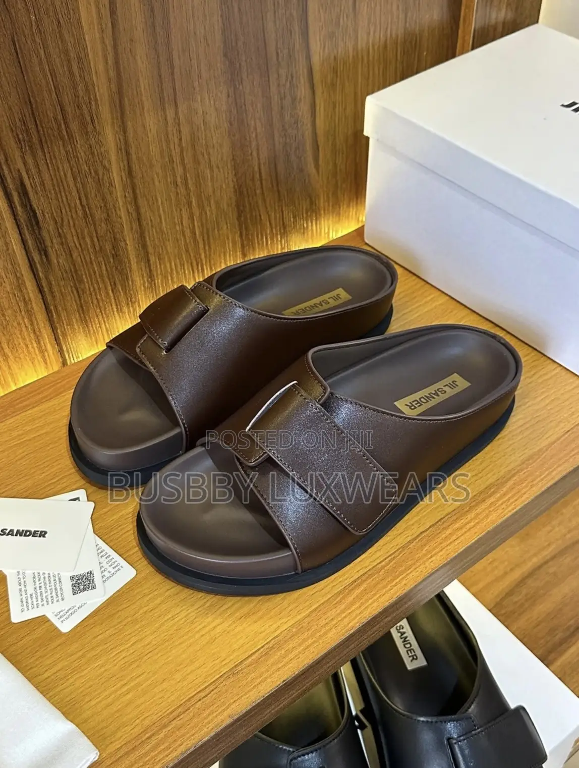 Jil Sander Leather Pam Slippers for Men