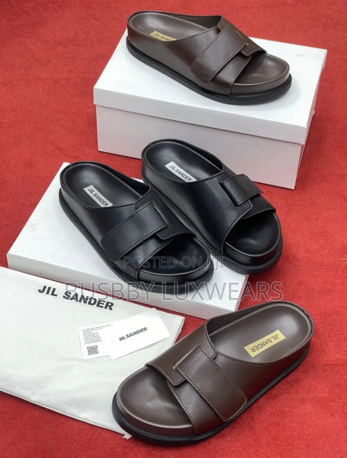 Jil Sander Leather Pam Slippers for Men