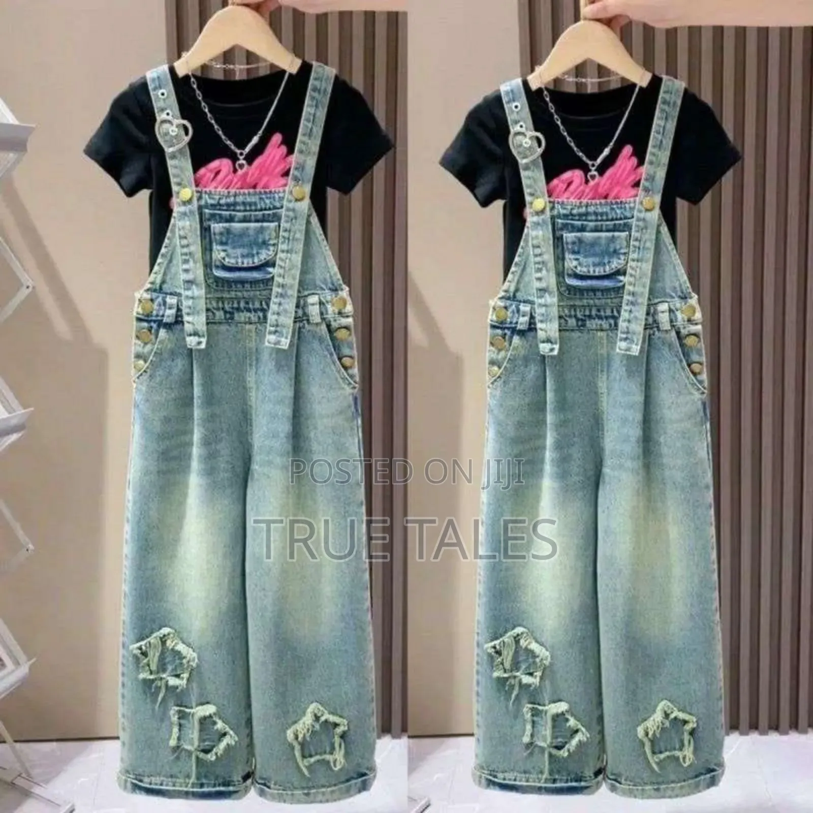 Premium Quality Top & Jeans Denim Dungarees Clothing Set Top & Bottom
