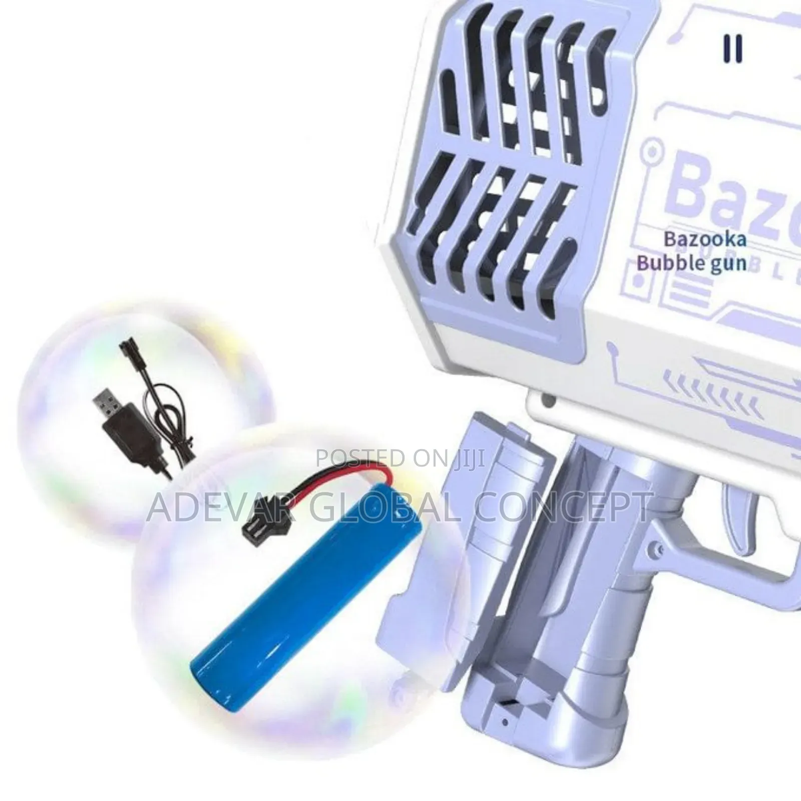 69 Holes Rechargeable Children's Handheld Bazooka Bubble Machine Gun