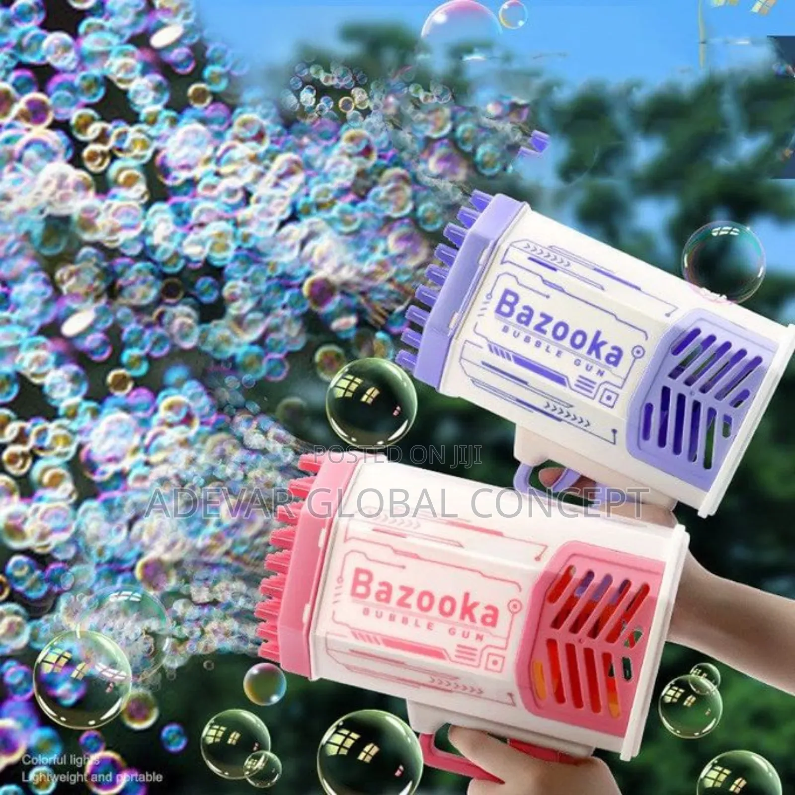 69 Holes Rechargeable Children's Handheld Bazooka Bubble Machine Gun