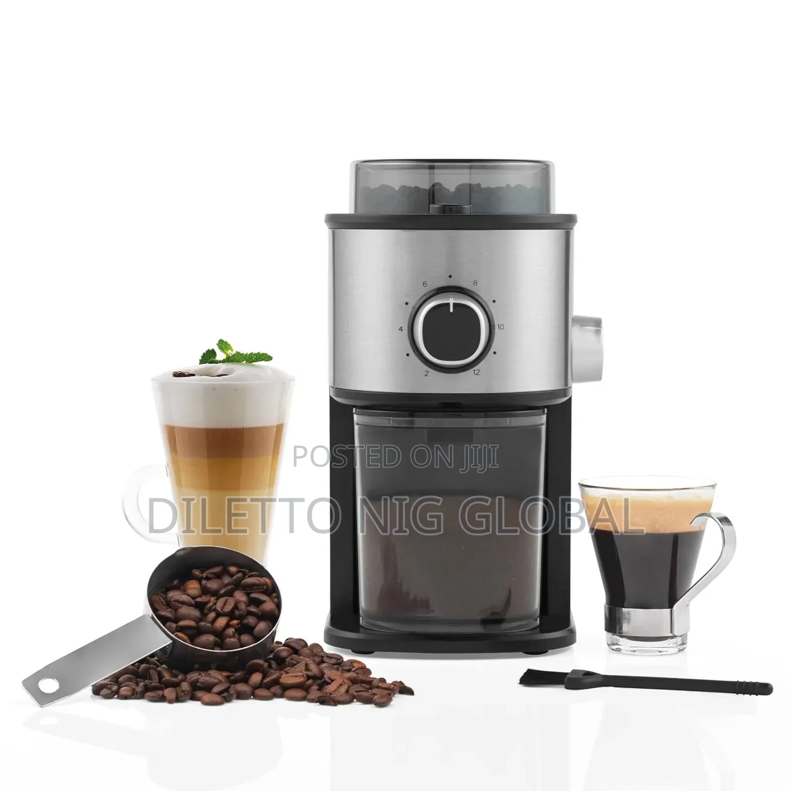 Caffé Coffee Grinder - Electric Burr Machine for Coffee Beans