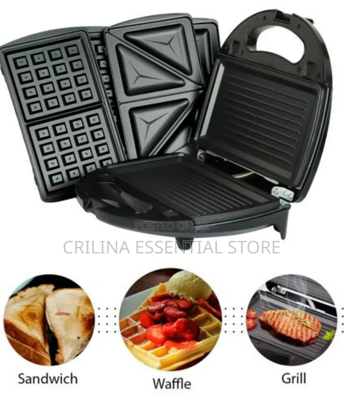 Sokany 3 -in-1 Waffle Maker, Grill, Toaster, Sandwich