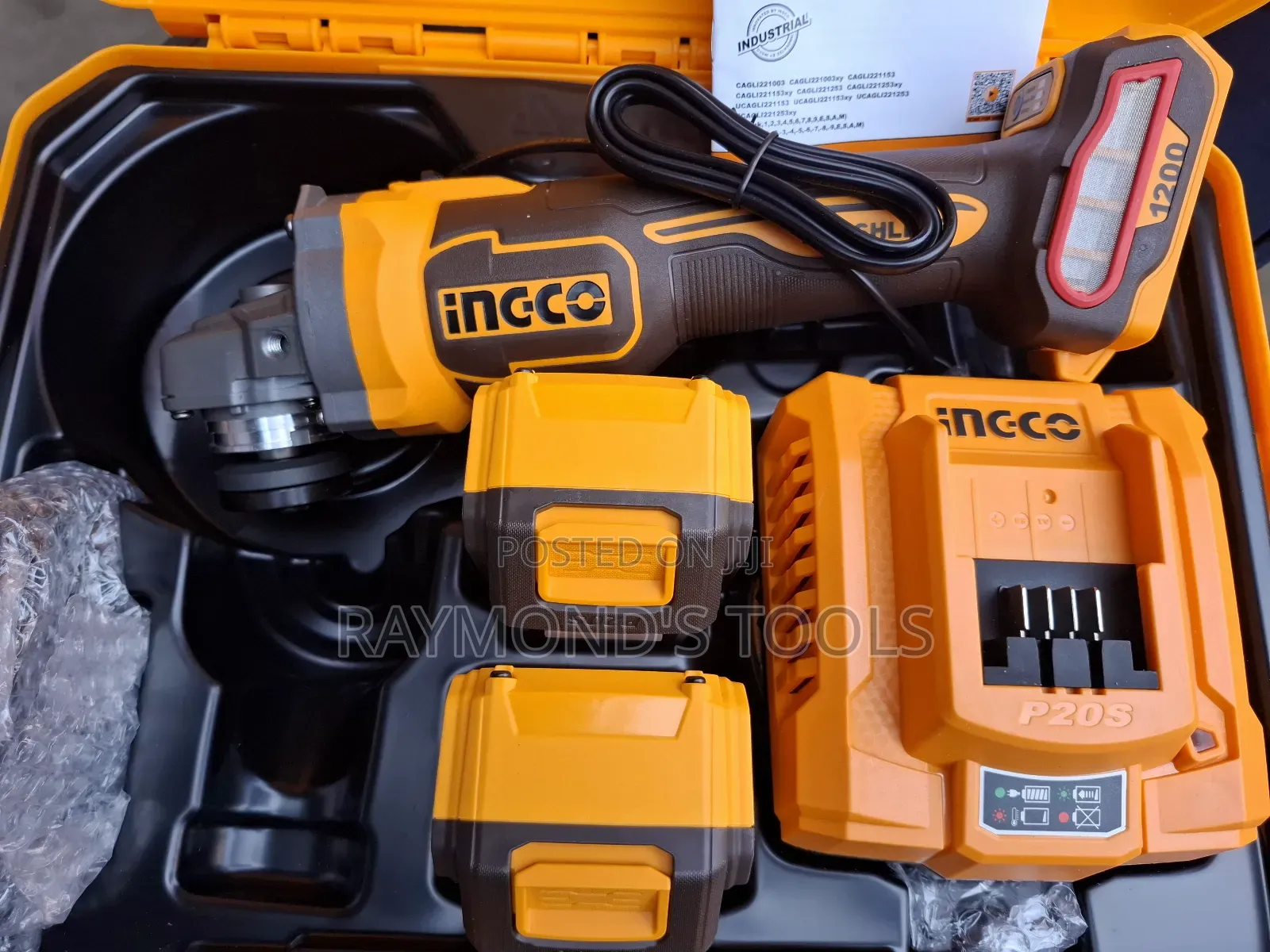 Ingco Cordless Angle Grinder 20voits