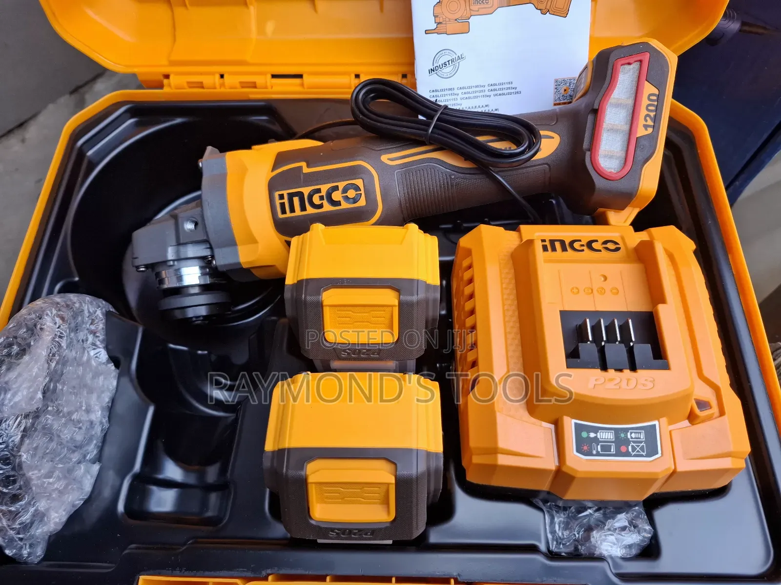 Ingco Cordless Angle Grinder 20voits