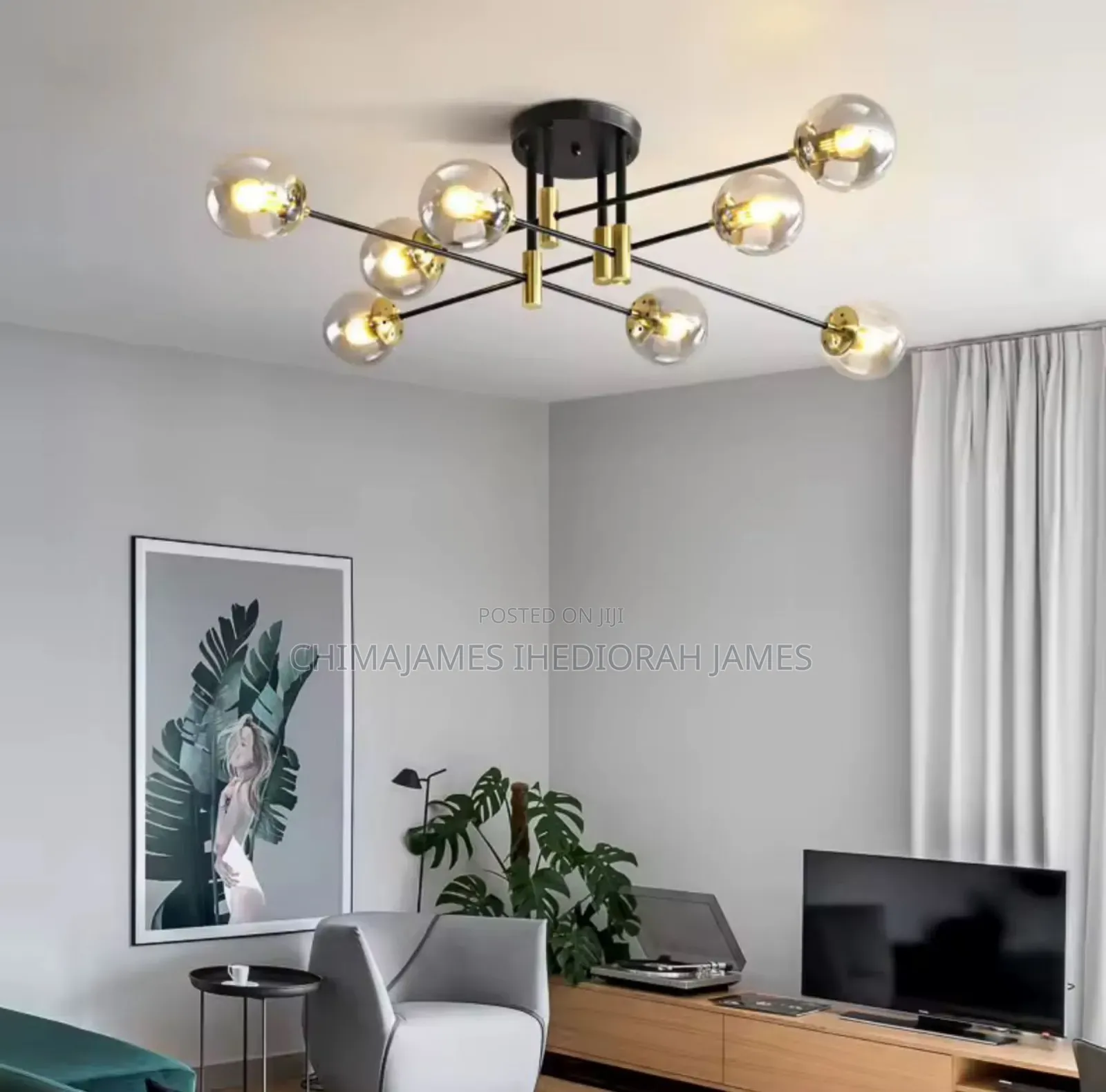 New Modern Led Chandelier Glass Ball Ceiling Light for Bedroom Living