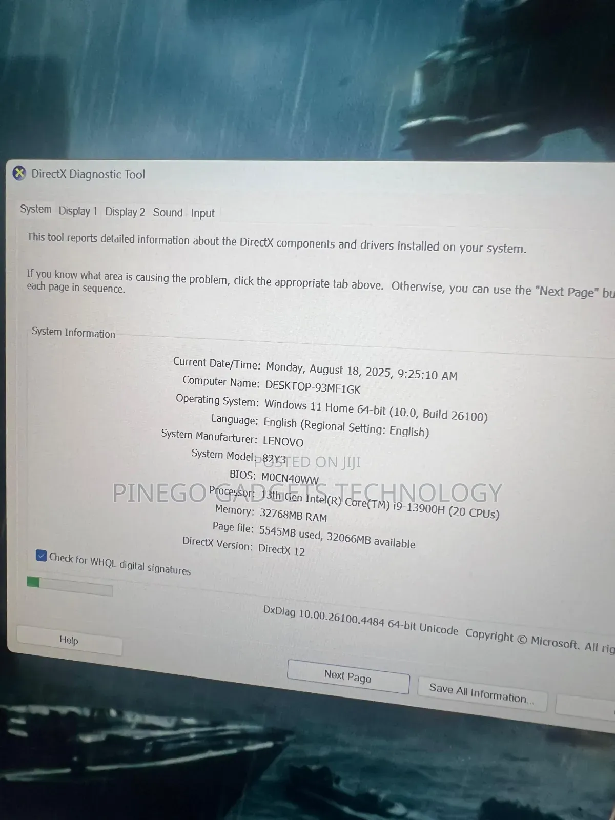 Laptop Lenovo Lrgion 7i 32GB Intel Core I9 SSD 1T