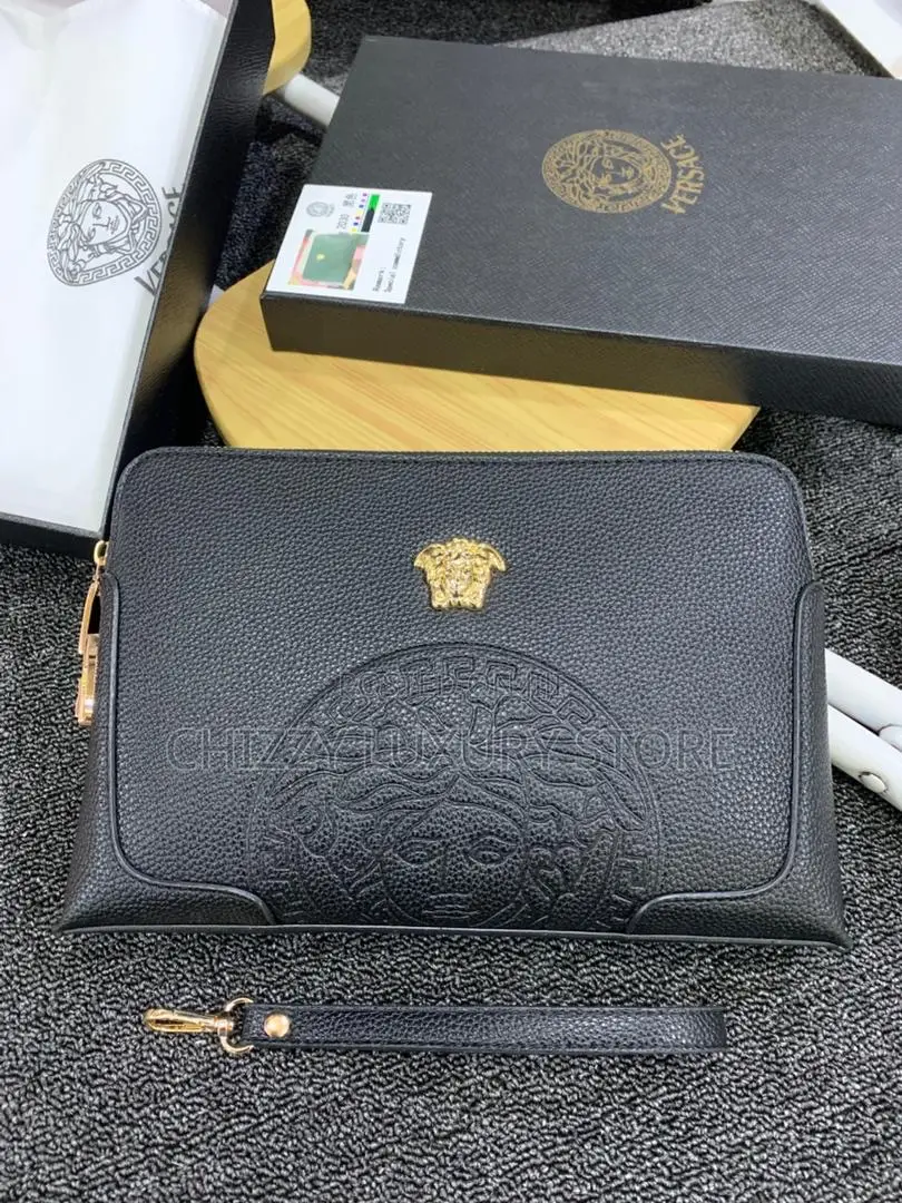Versace Quality Luxury Men Genuine Leather Purse