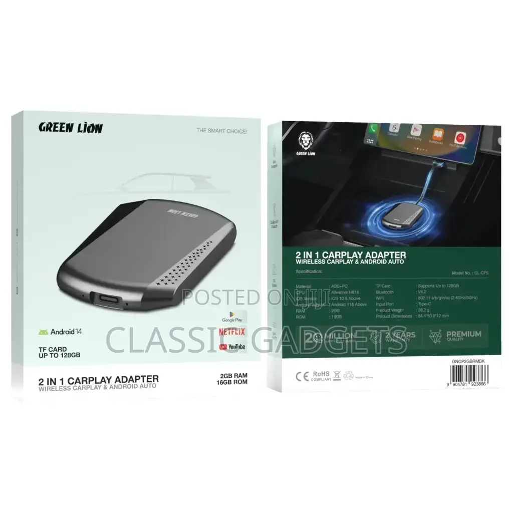 Green Lion 2 in 1 Carplay Adapter 64gb/4g