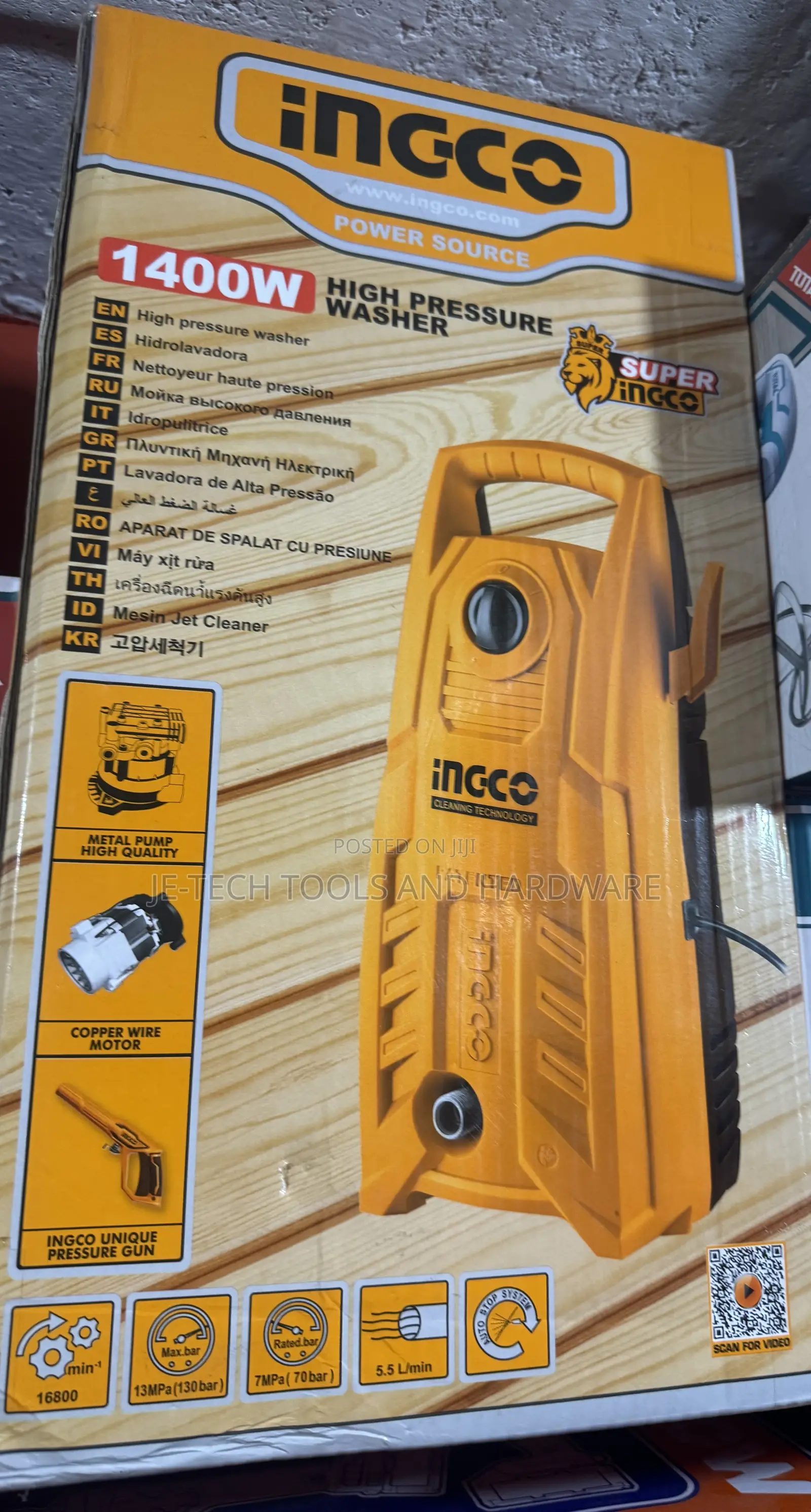 Ingco 1400w High Pressure Washer.
