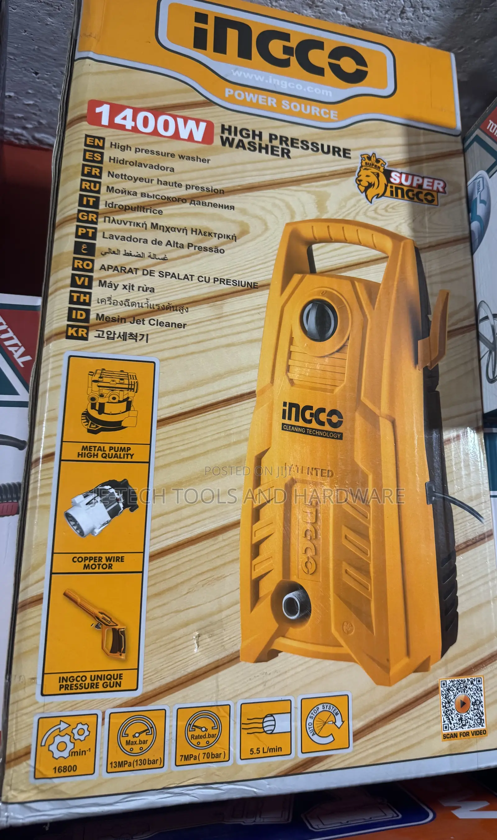 Ingco 1400w High Pressure Washer.