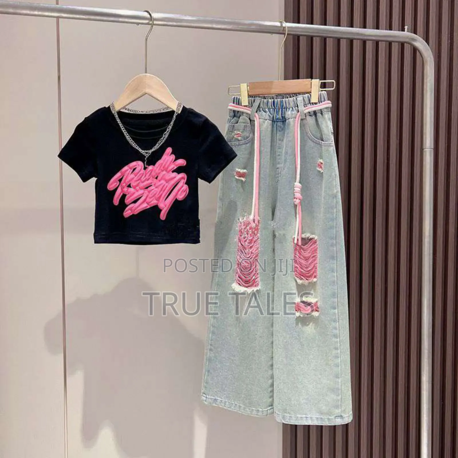 Denim Jeans Wide Legs With Matching Tops Available Ages 4 To 14 Years