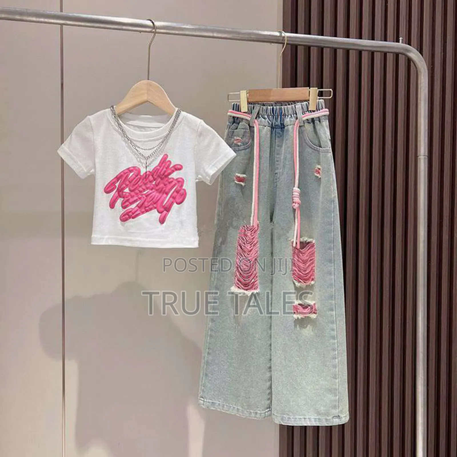 Denim Jeans Wide Legs With Matching Tops Available Ages 4 To 14 Years