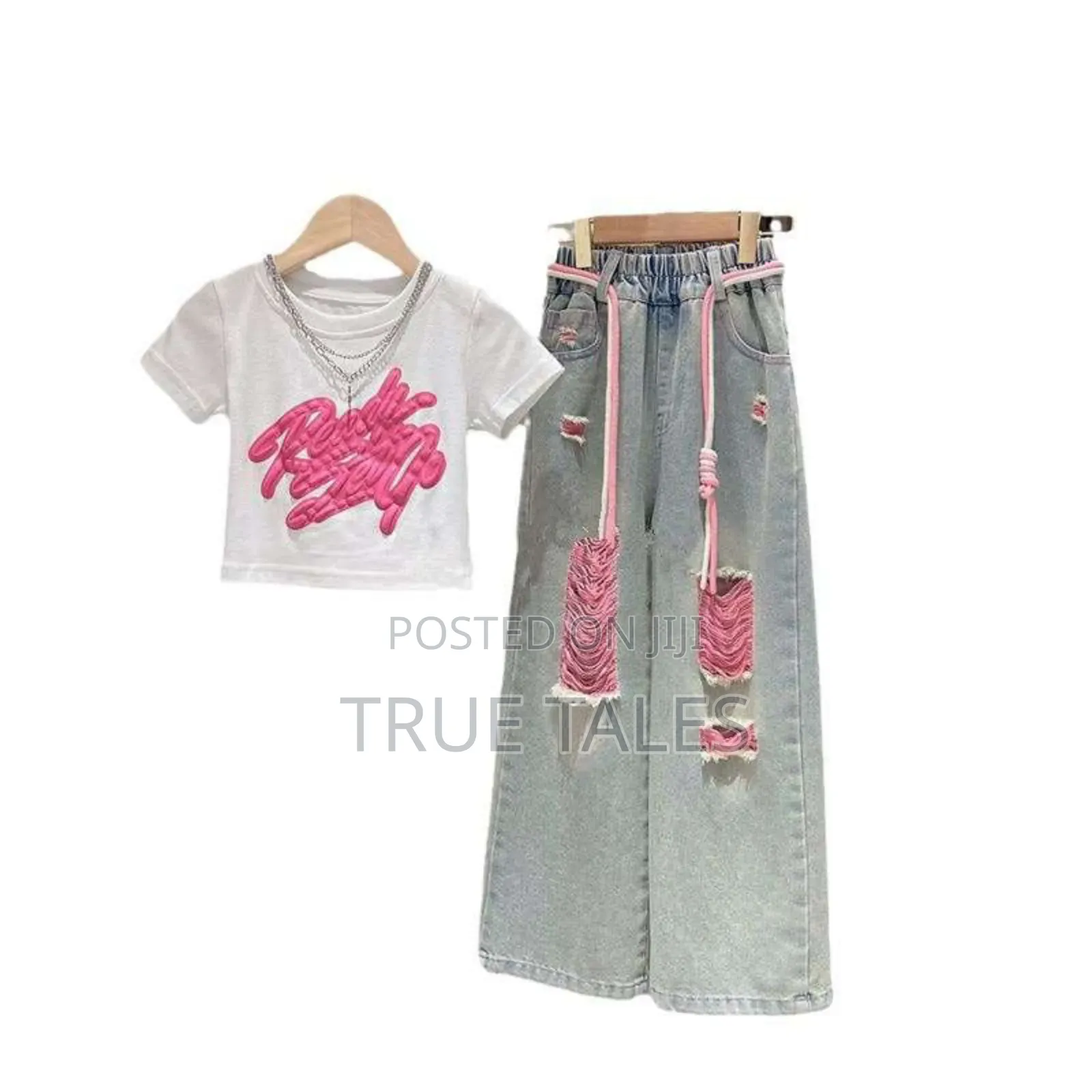 Denim Jeans Wide Legs With Matching Tops Available Ages 4 To 14 Years