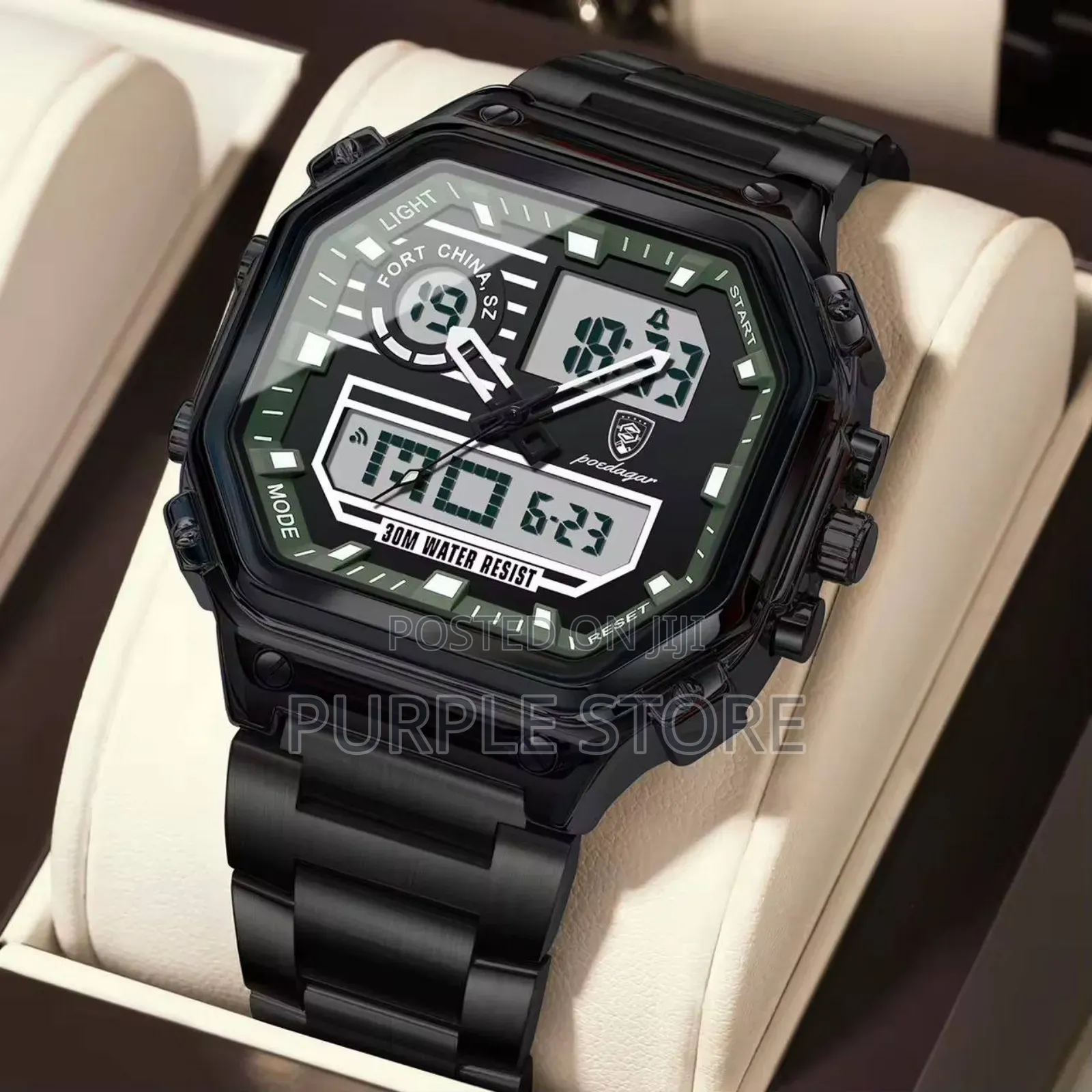 Poedagar Digital and Analog Multi Time Watch