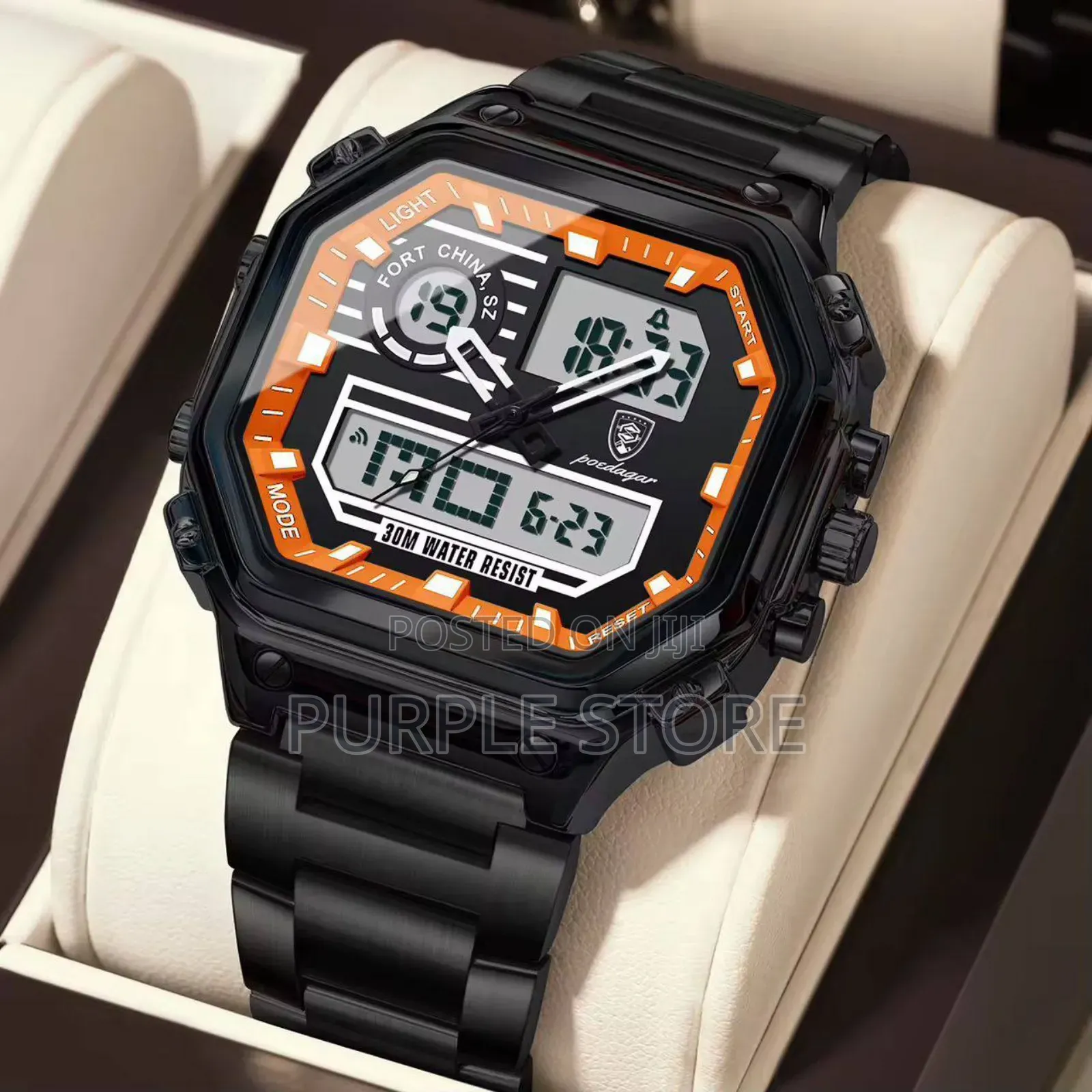 Poedagar Digital and Analog Multi Time Watch