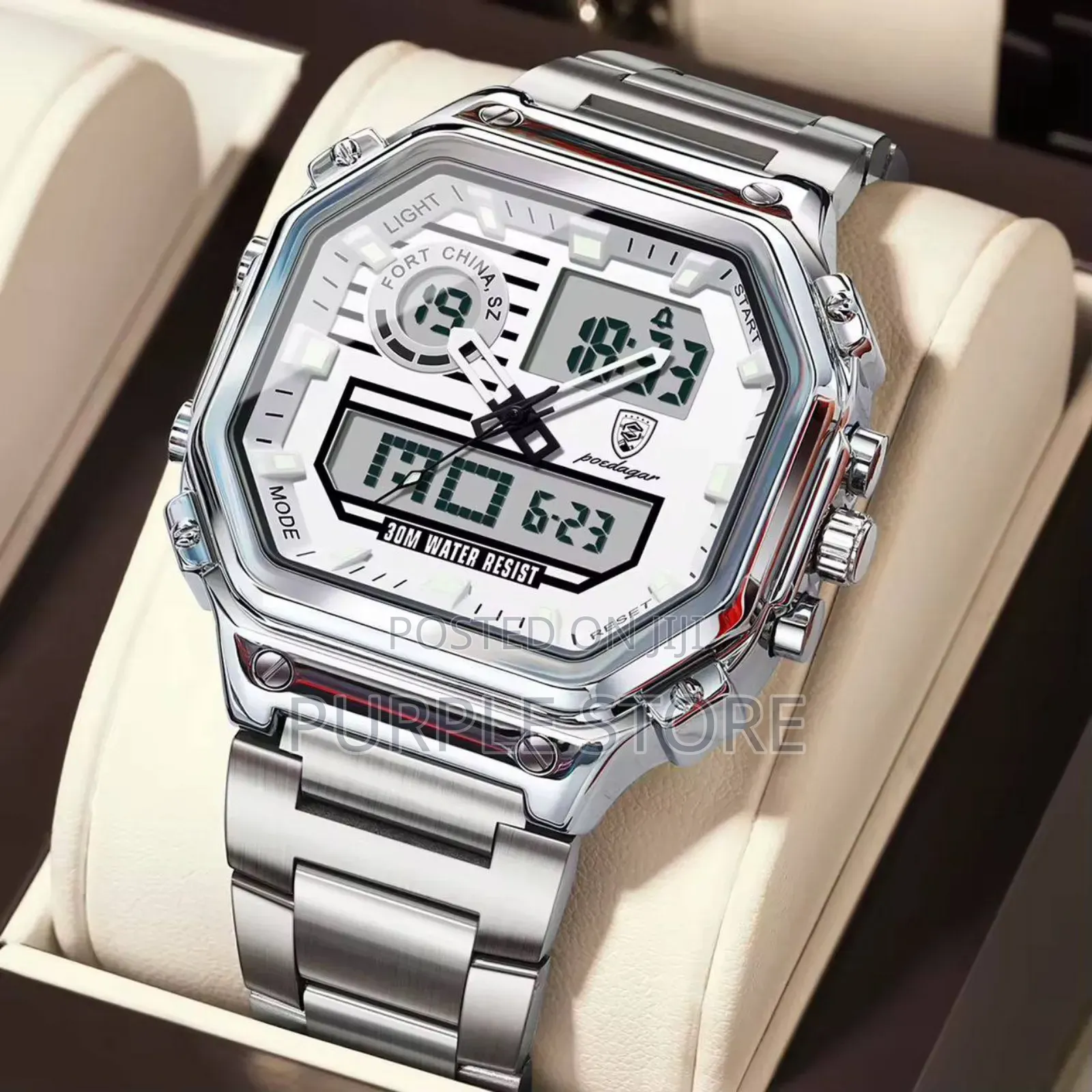 Poedagar Digital and Analog Multi Time Watch