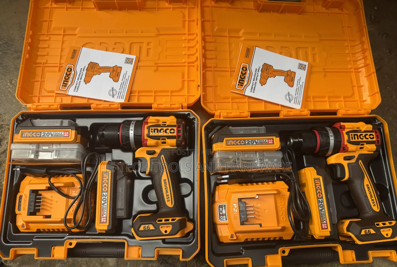 Ingco 20v Brushless Cordless Impact Drill 66nm