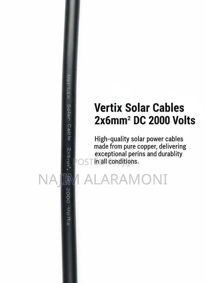 Solar Cable 2 X 6mm Dc 2000v Pure Copper High Quality