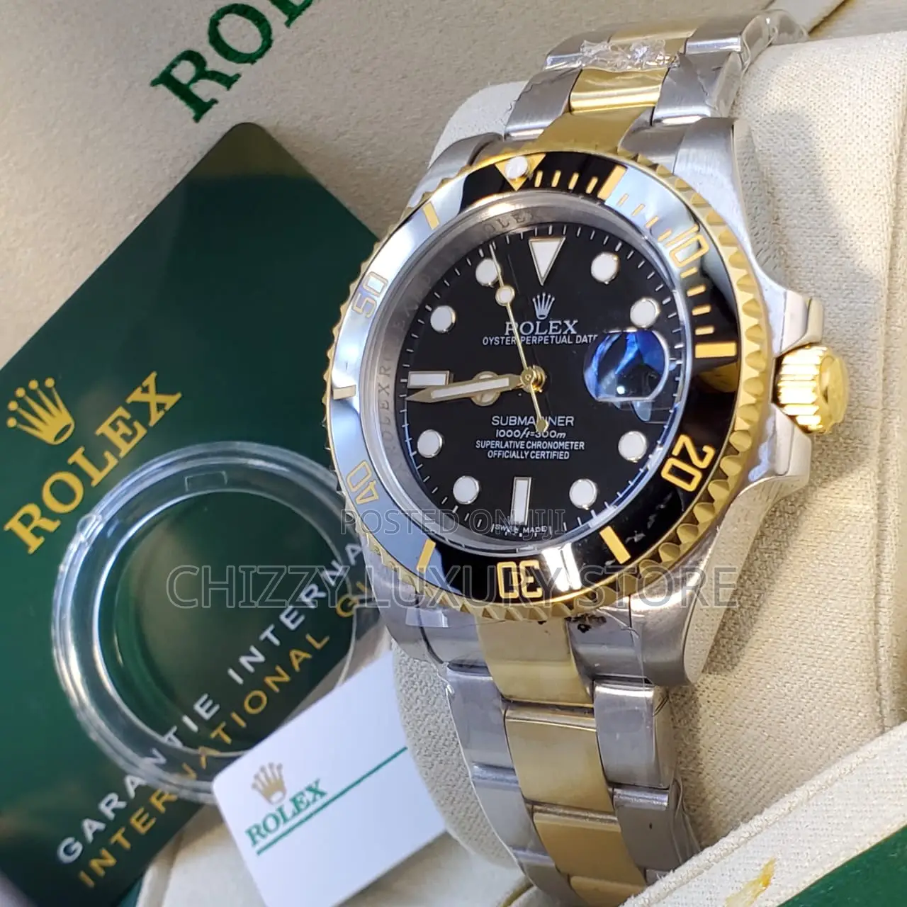 Rolex Quality Luxury Men Chain Strap Wristwatch