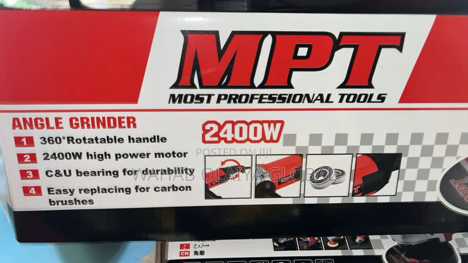 MPT Angle Grinder 2400w 230mm (9”) – Heavy-Duty Copper Motor