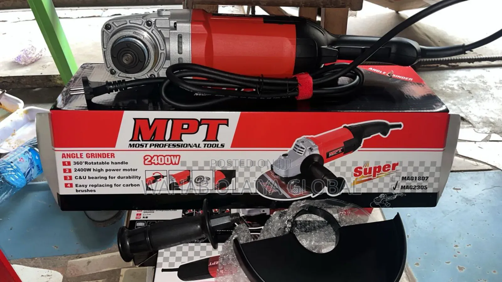 MPT Angle Grinder 2400w 230mm (9”) – Heavy-Duty Copper Motor