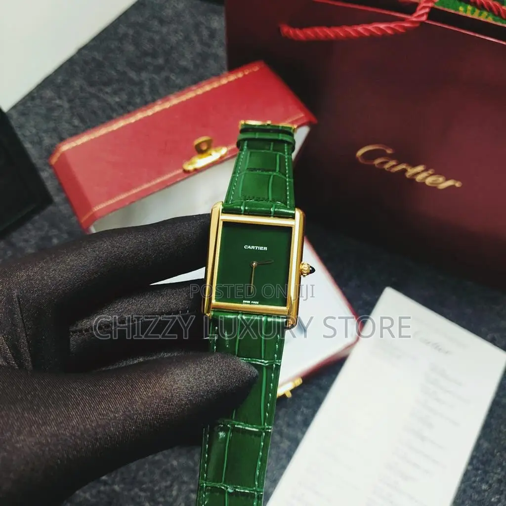 Cartier Quality Luxury Men Genuine Leather Wristwatch
