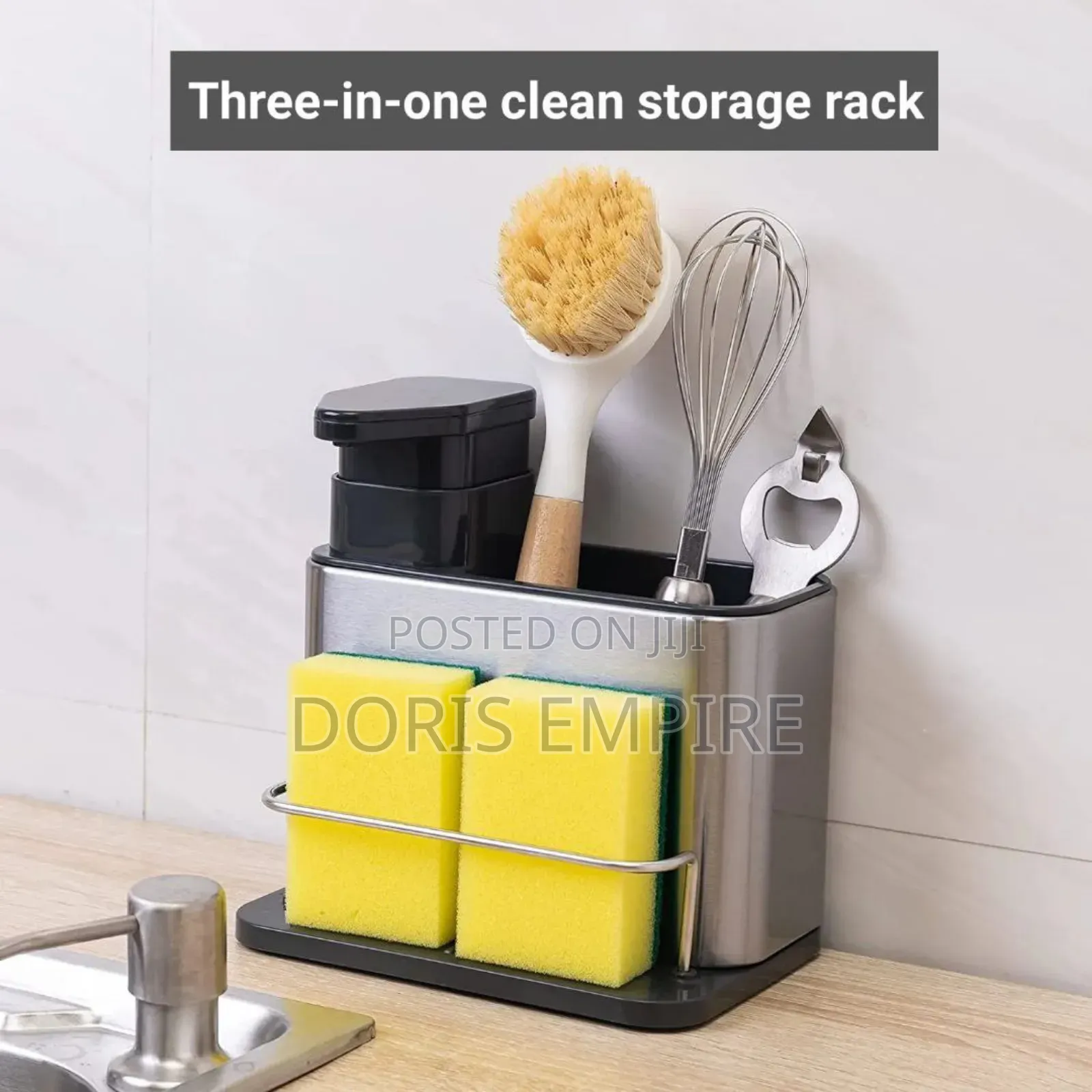 3in1 Multipurpose Soap Dispenser Sponge Holder