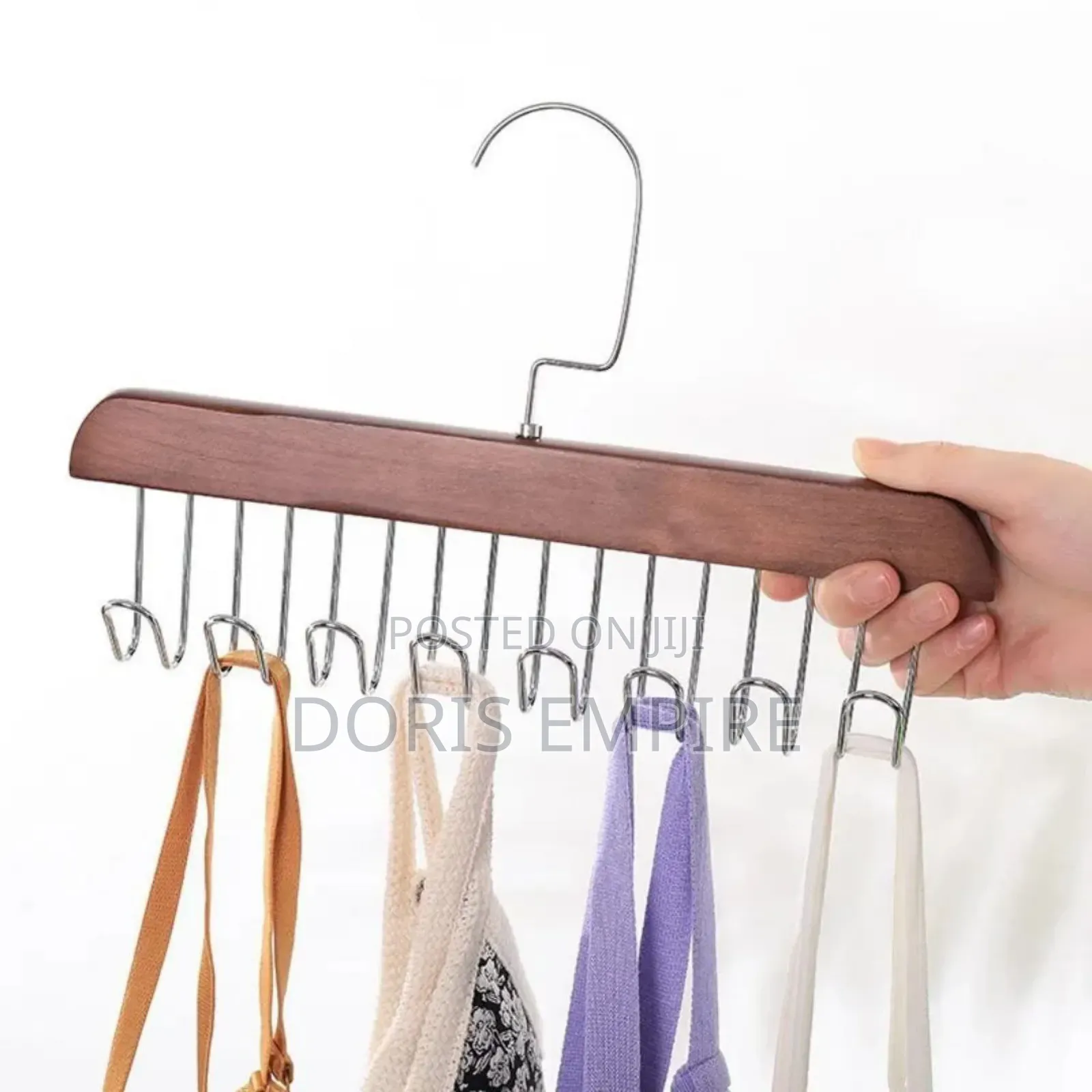 8 Hook Multi-Purpose Wooden Hanger,For Clothes ,Ties, Bras, Belt,Cap.