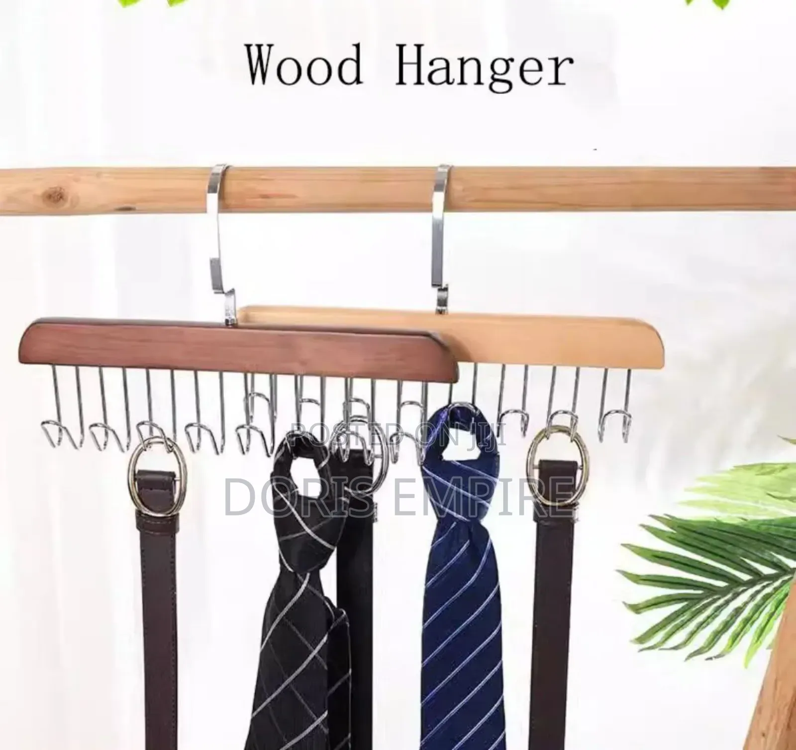 8 Hook Multi-Purpose Wooden Hanger,For Clothes ,Ties, Bras, Belt,Cap.
