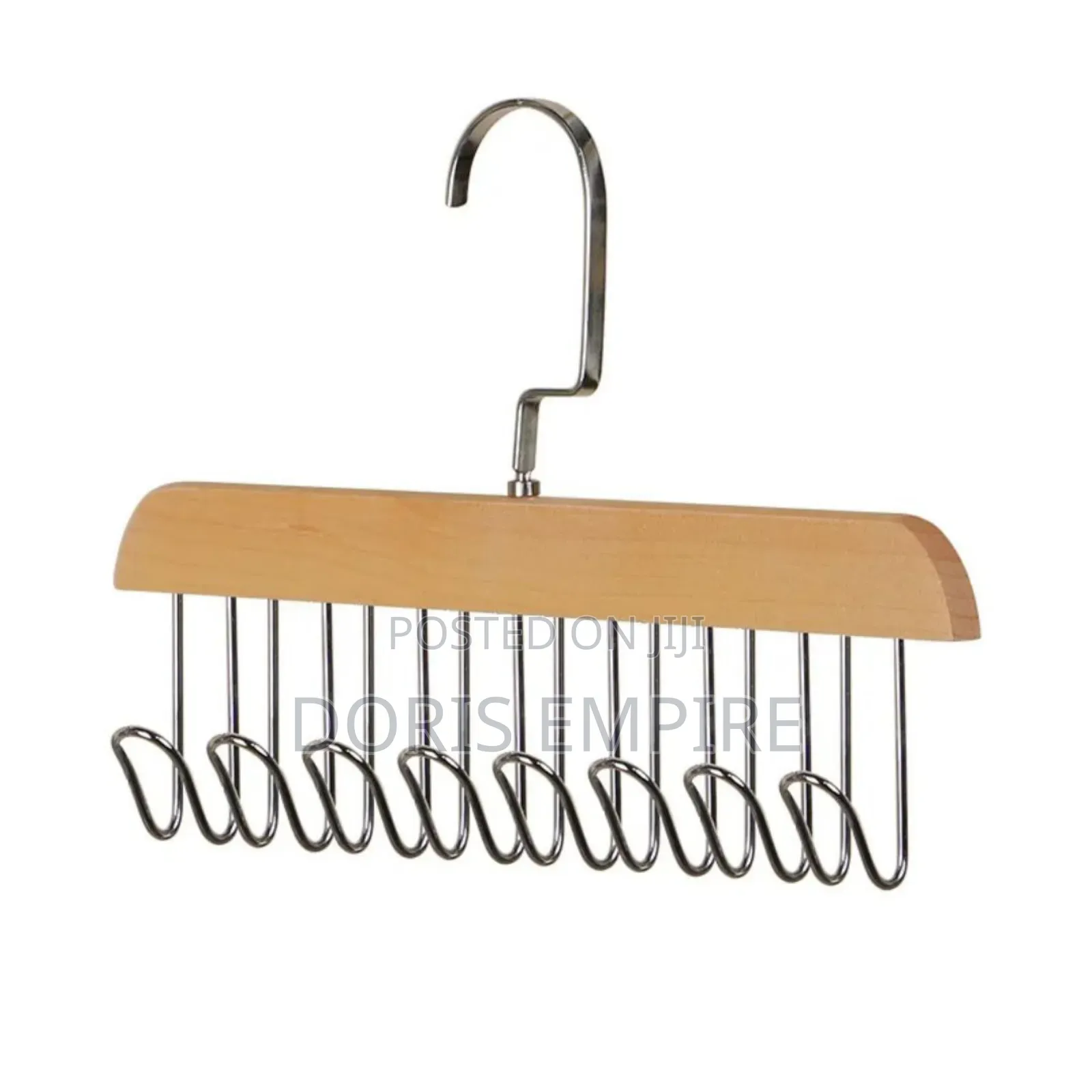 8 Hook Multi-Purpose Wooden Hanger,For Clothes ,Ties, Bras, Belt,Cap.